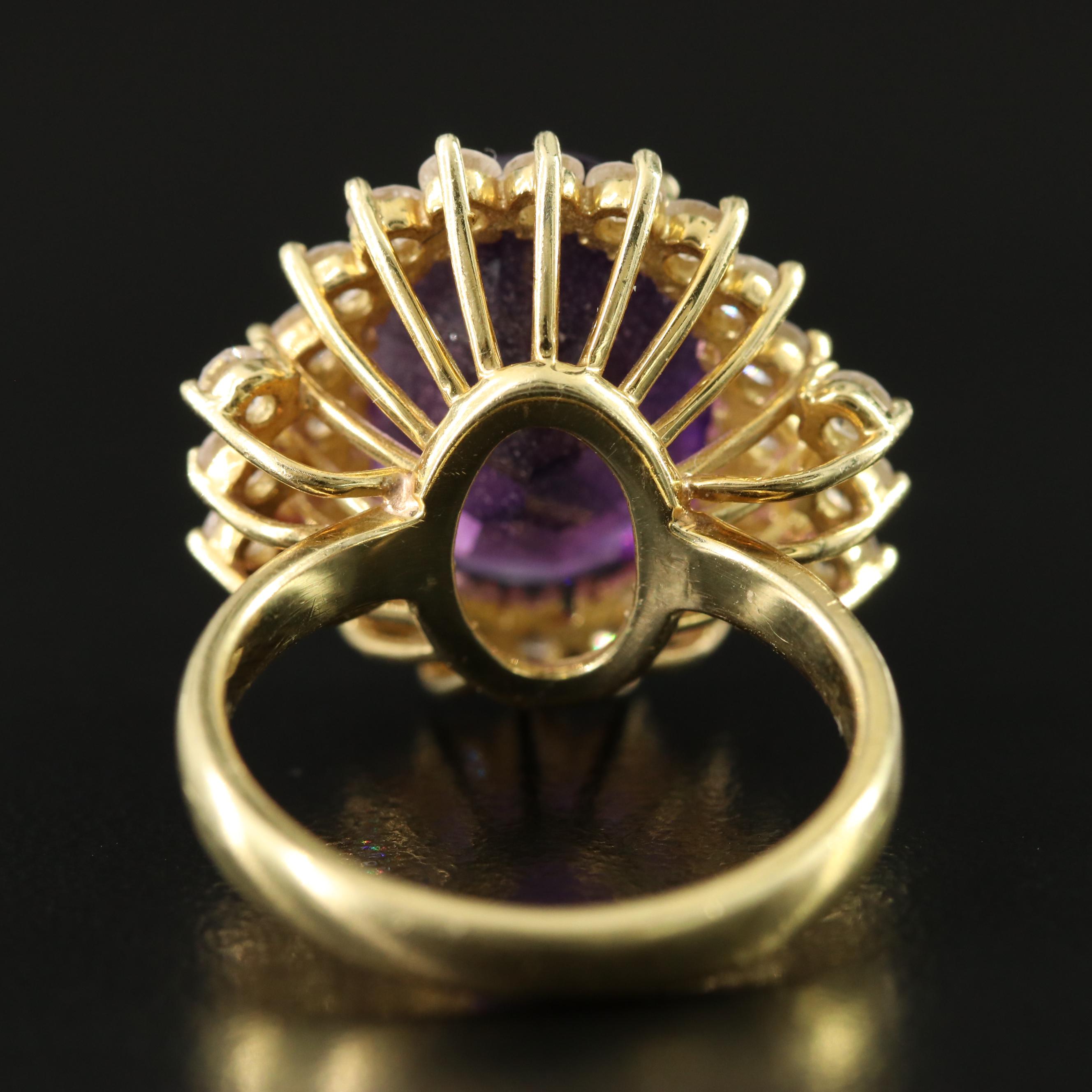18K 8.25 CT Amethyst and 1.56 CTW Diamond Ring