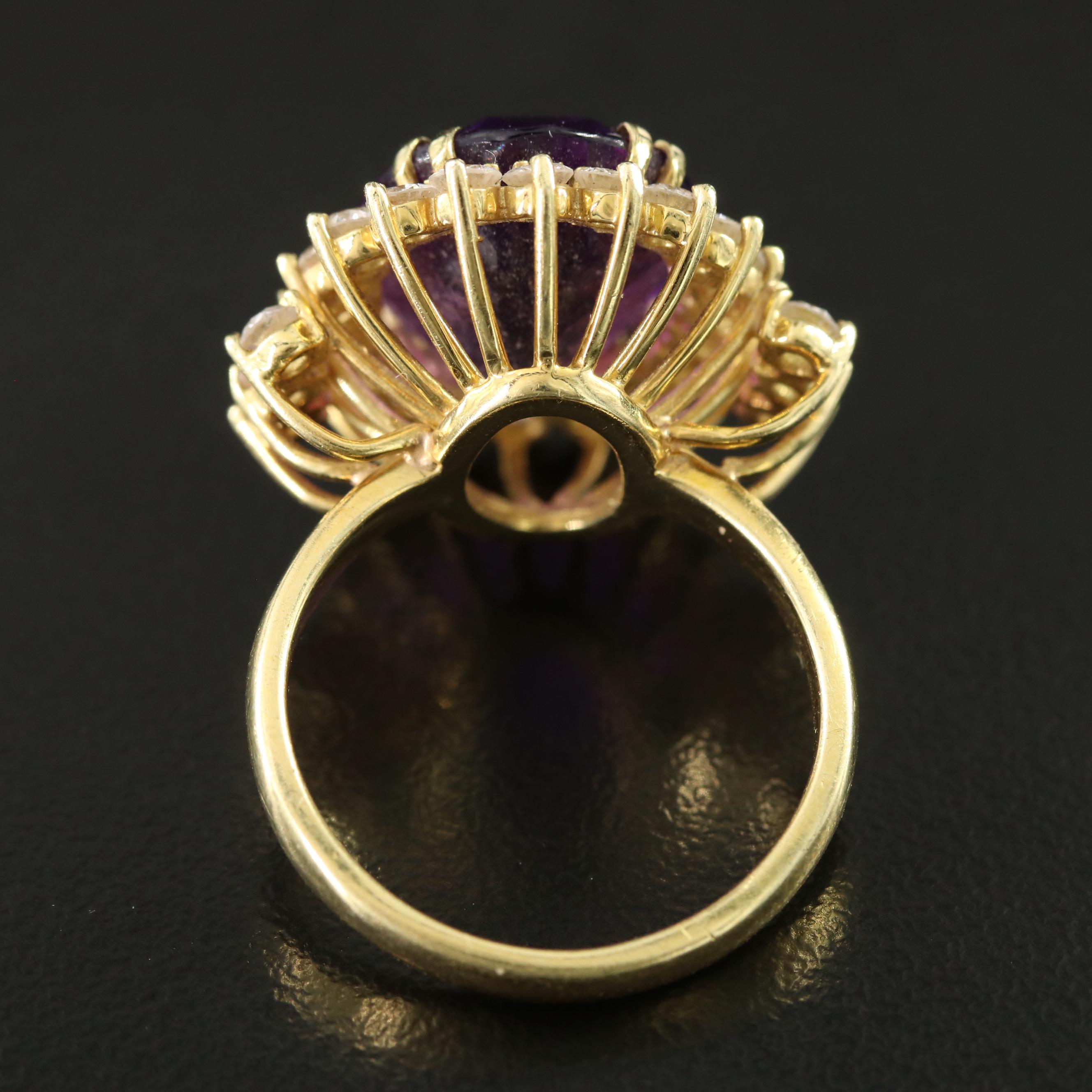 18K 8.25 CT Amethyst and 1.56 CTW Diamond Ring