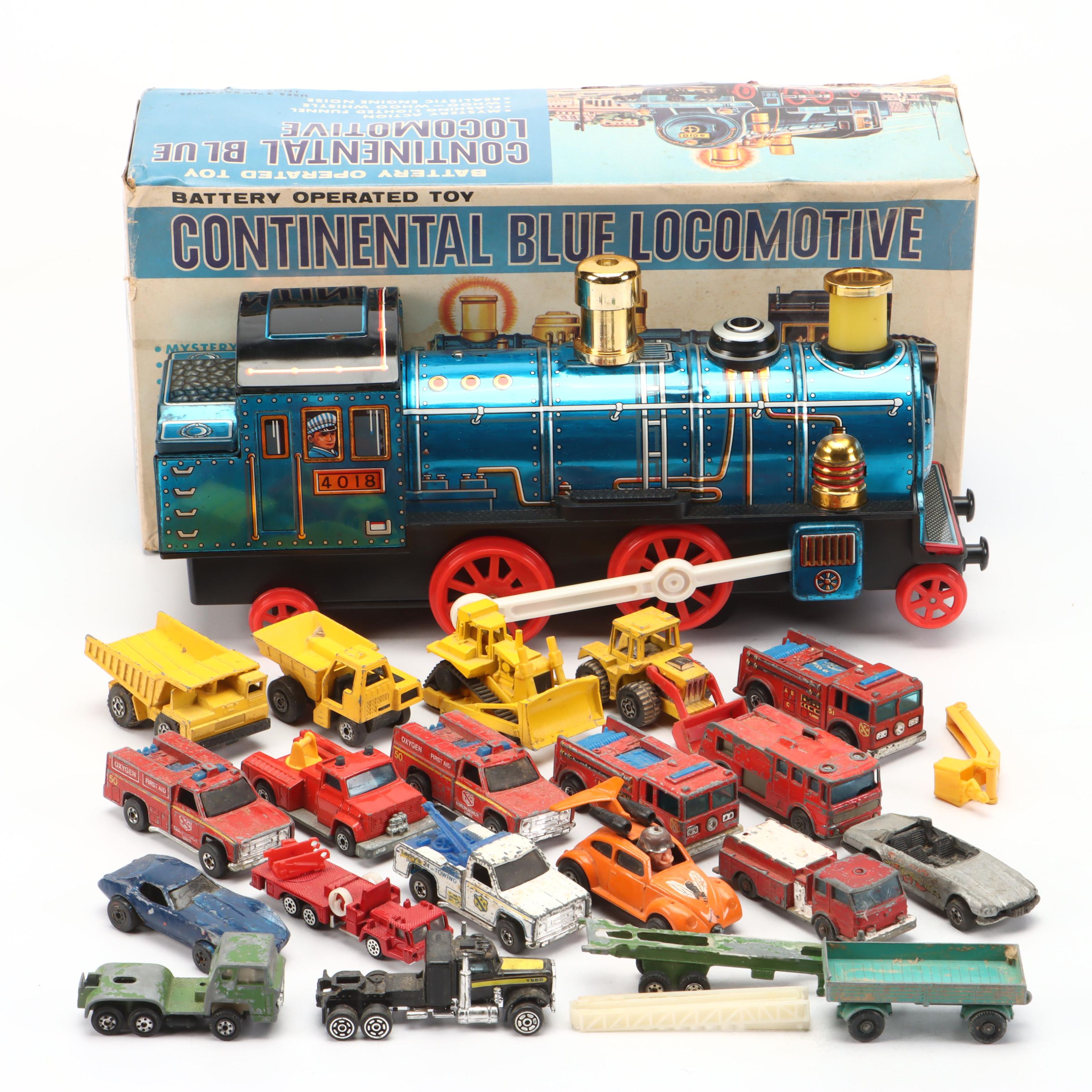 Hot Wheels and Matchbox Toy Trucks and Construction Equipment, 1970s