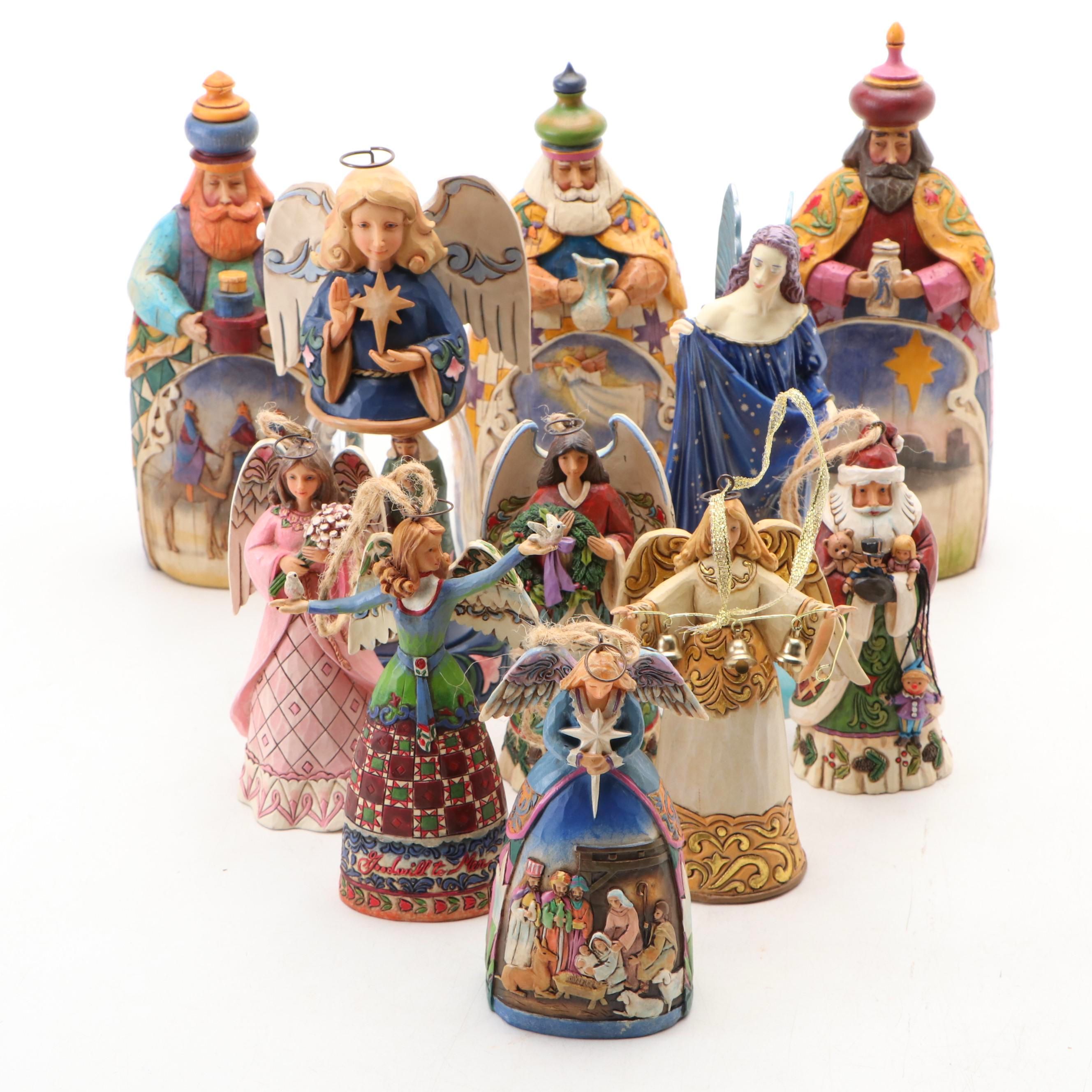 Jim Shore Resin Figurines with Christmas Angels and Wise Men