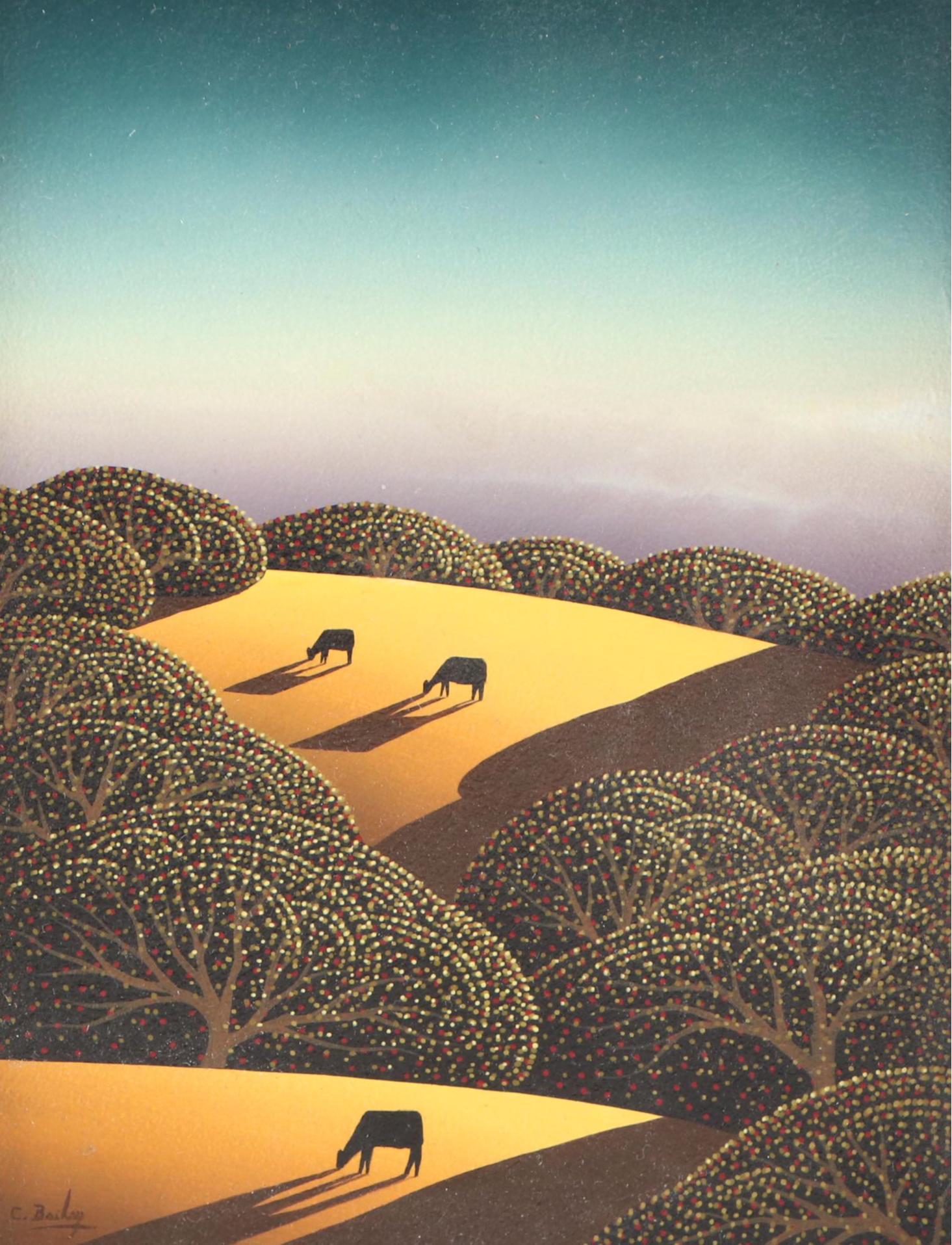 Clifford T. Bailey Abstract Landscape Oil Painting