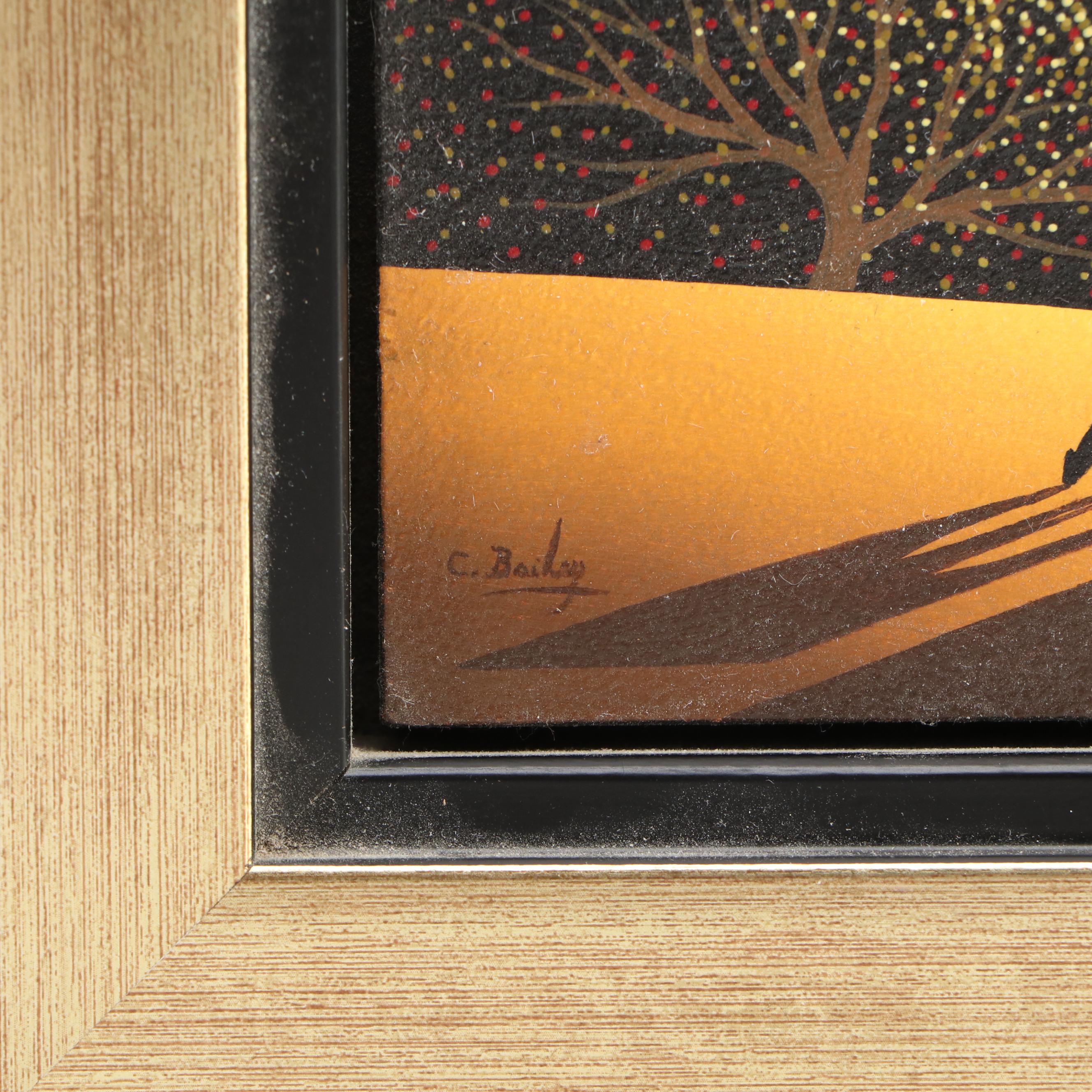 Clifford T. Bailey Abstract Landscape Oil Painting