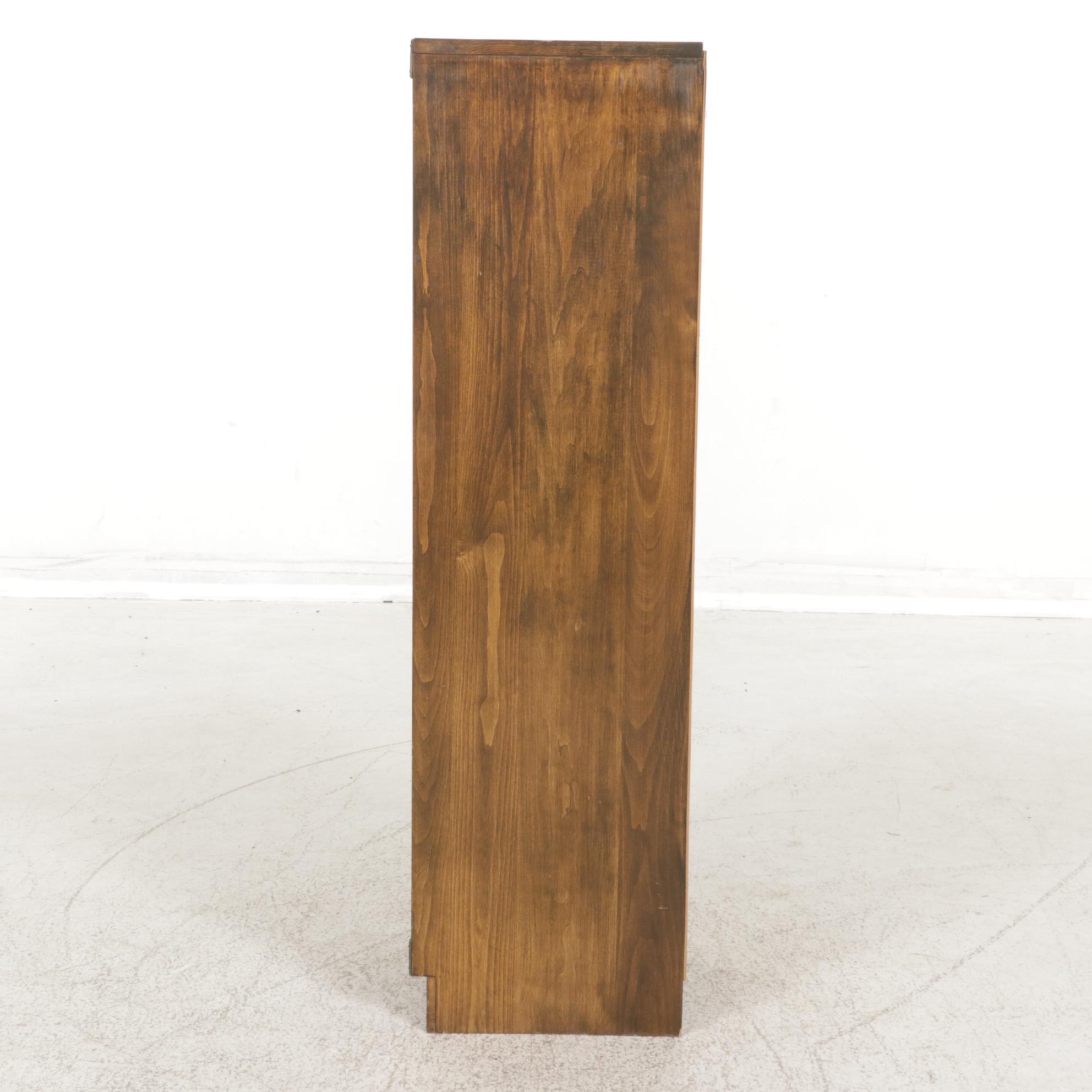 Campaign Style Wood Chest of Drawers, Late 20th to 21st Century