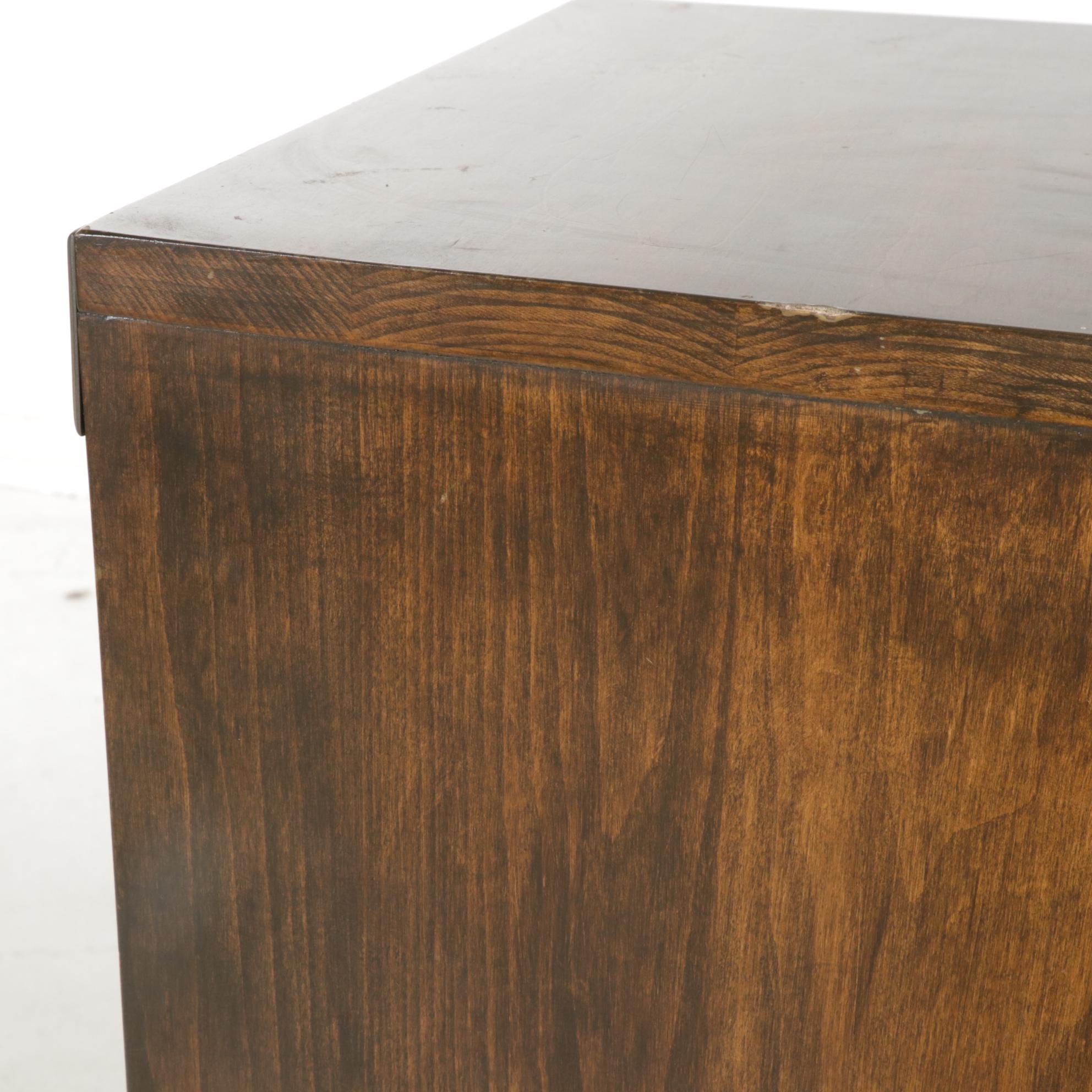 Campaign Style Wood Chest of Drawers, Late 20th to 21st Century