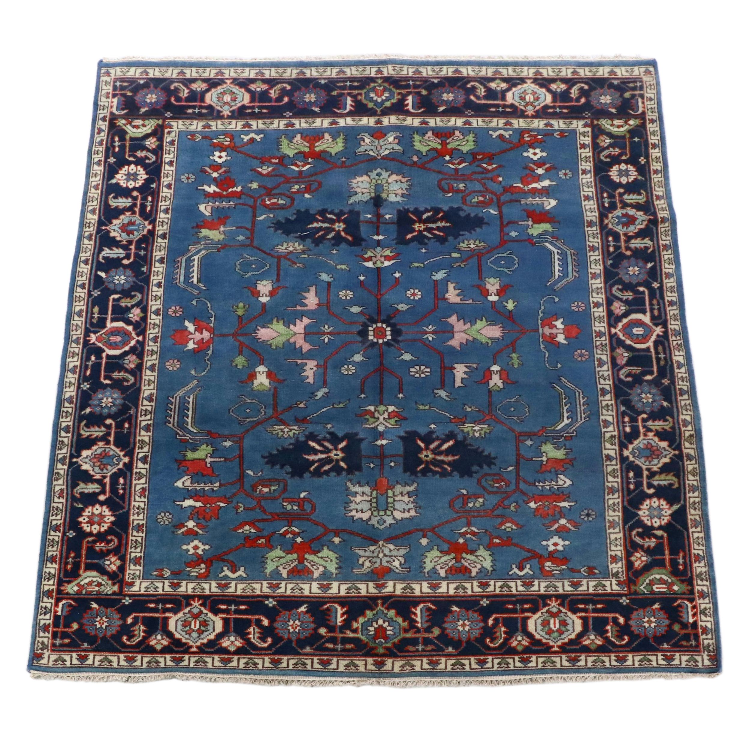 7'10 x 10' Hand-Knotted Indo-Turkish Oushak Area Rug