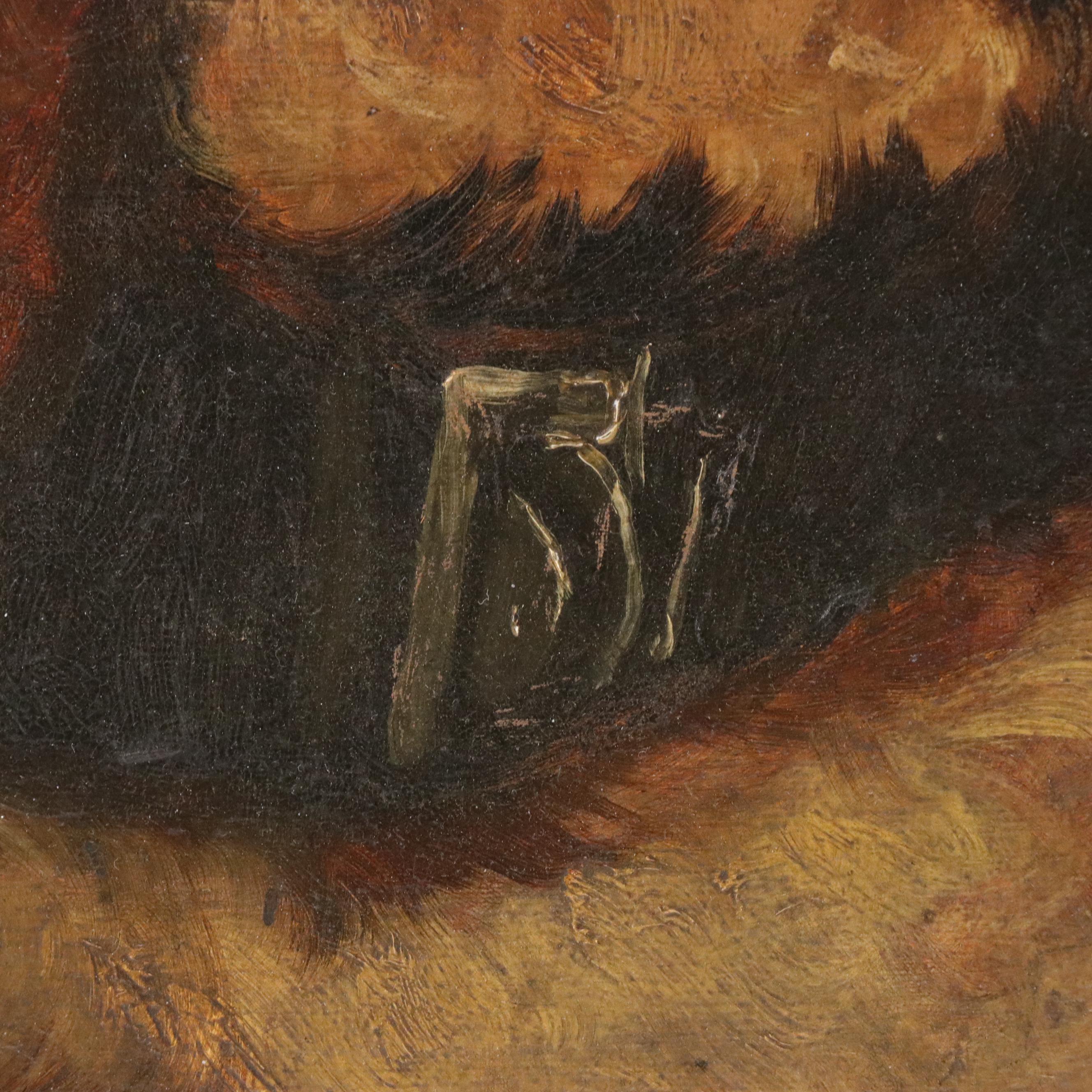 Oil Painting After Edwin Landseer "Odin, a Bloodhound"