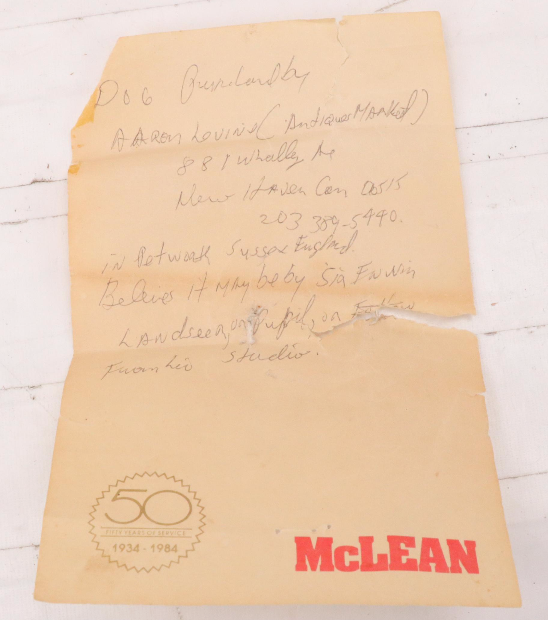 Oil Painting After Edwin Landseer "Odin, a Bloodhound"