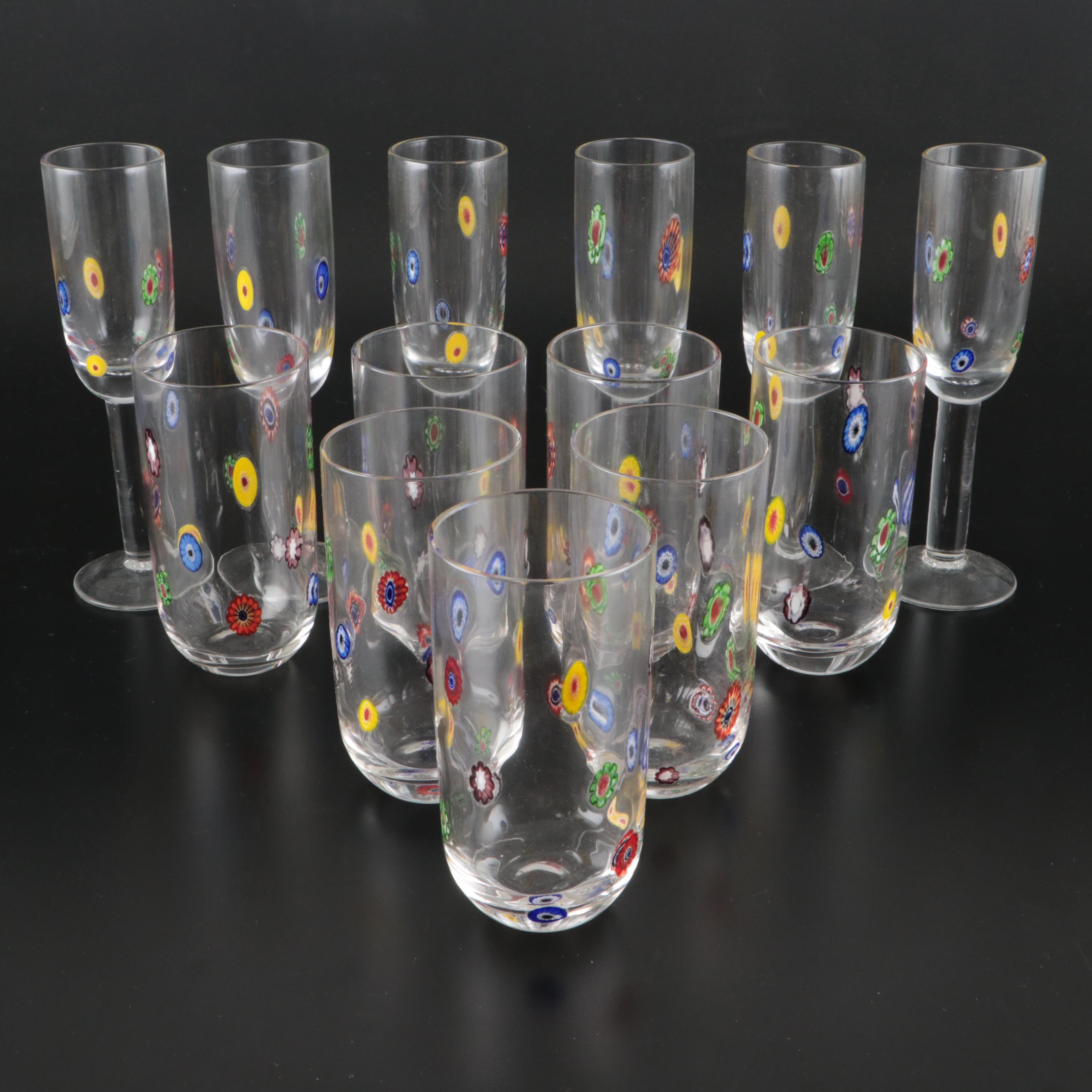 Leonardo Millefiori Glass Tumblers and Flutes