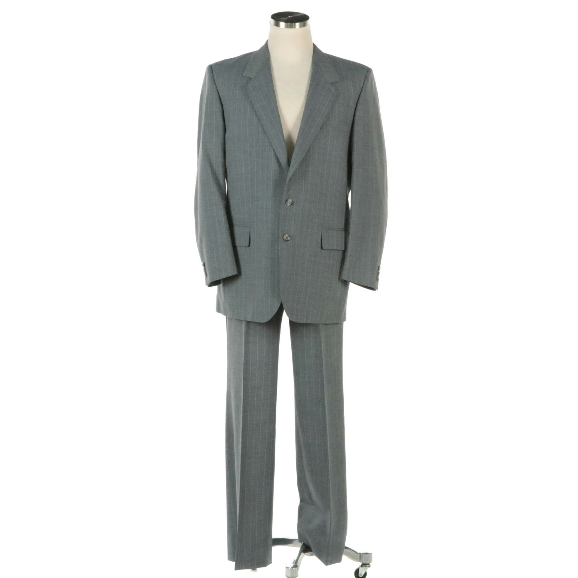 Men's Hamilton 2-Piece Suit Custom Tailored for John Bench in Pinstripe Wool