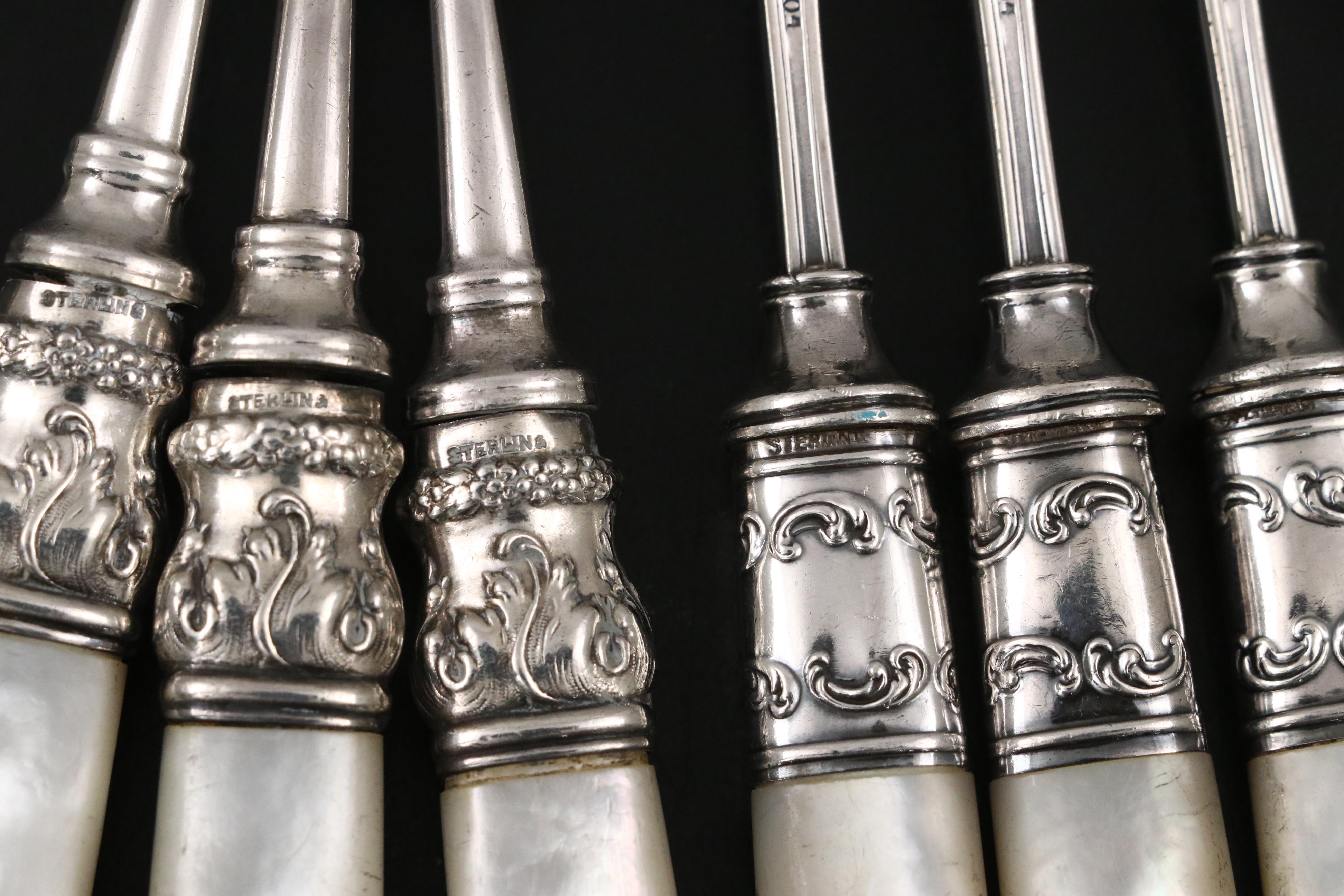 Victorian Style Mother-of-Pearl Handled Flatware, Late 19th/Early 20th Century