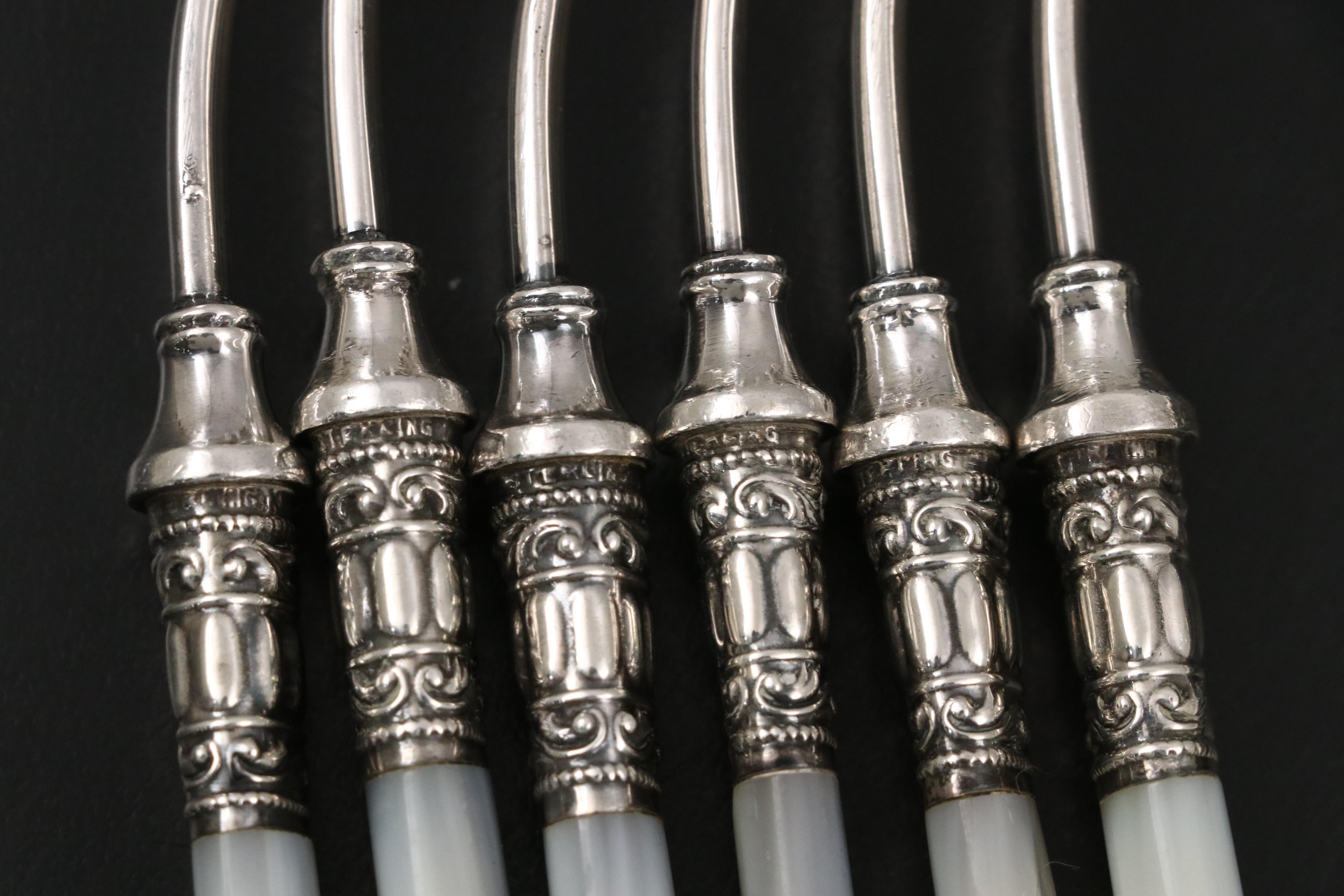 Victorian Style Mother-of-Pearl Handled Flatware, Late 19th/Early 20th Century