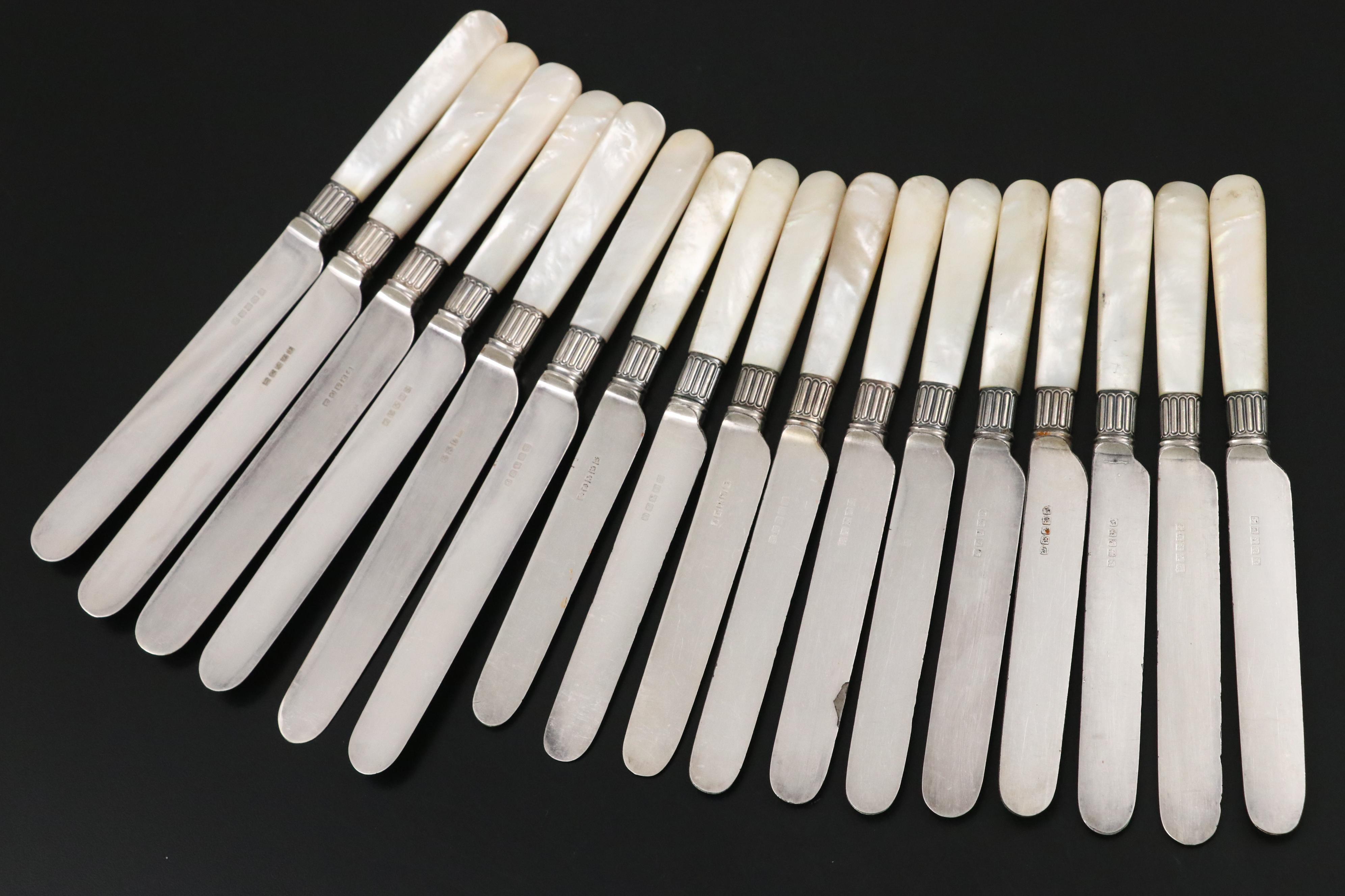 Victorian Style Mother-of-Pearl Handled Flatware, Late 19th/Early 20th Century