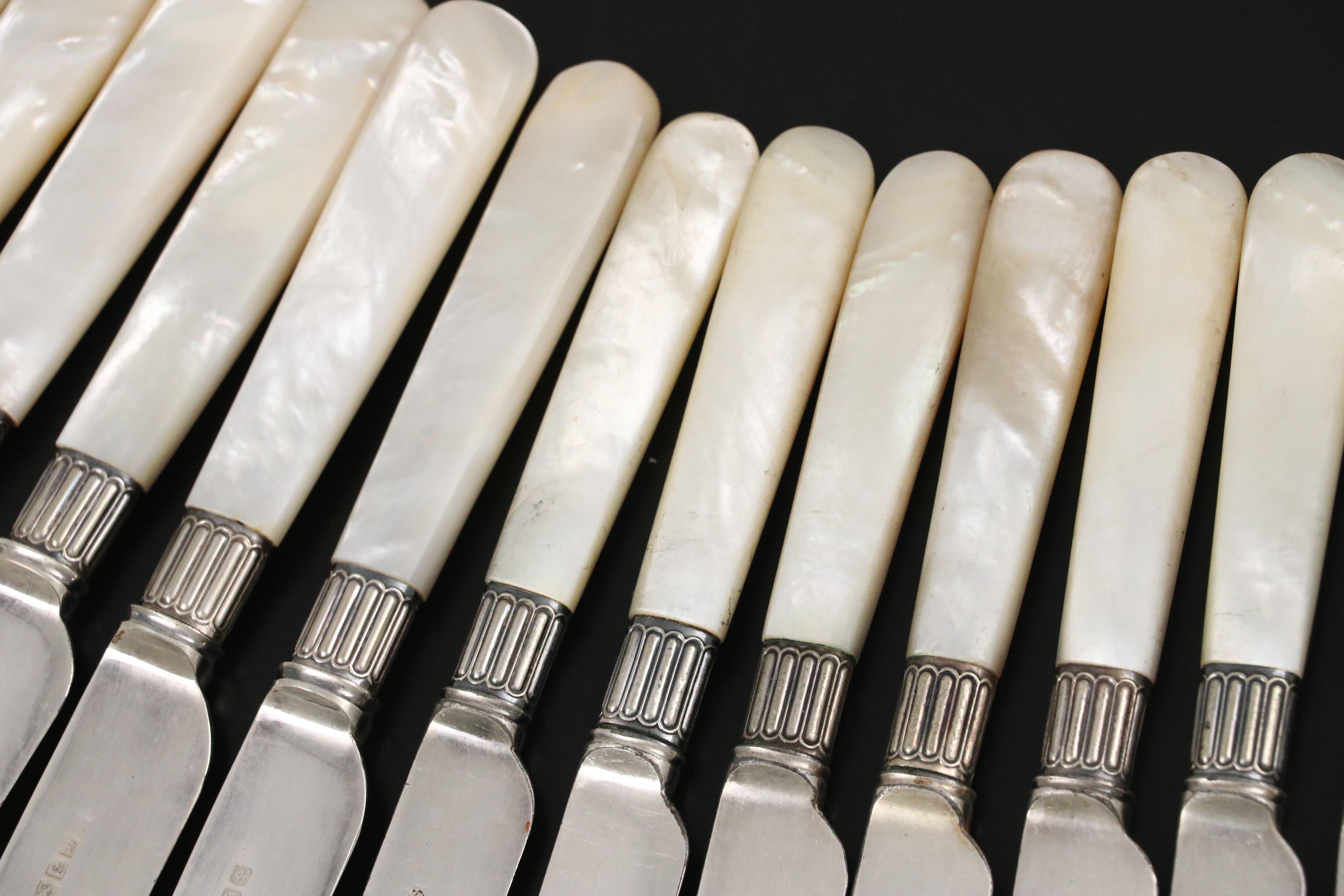 Victorian Style Mother-of-Pearl Handled Flatware, Late 19th/Early 20th Century