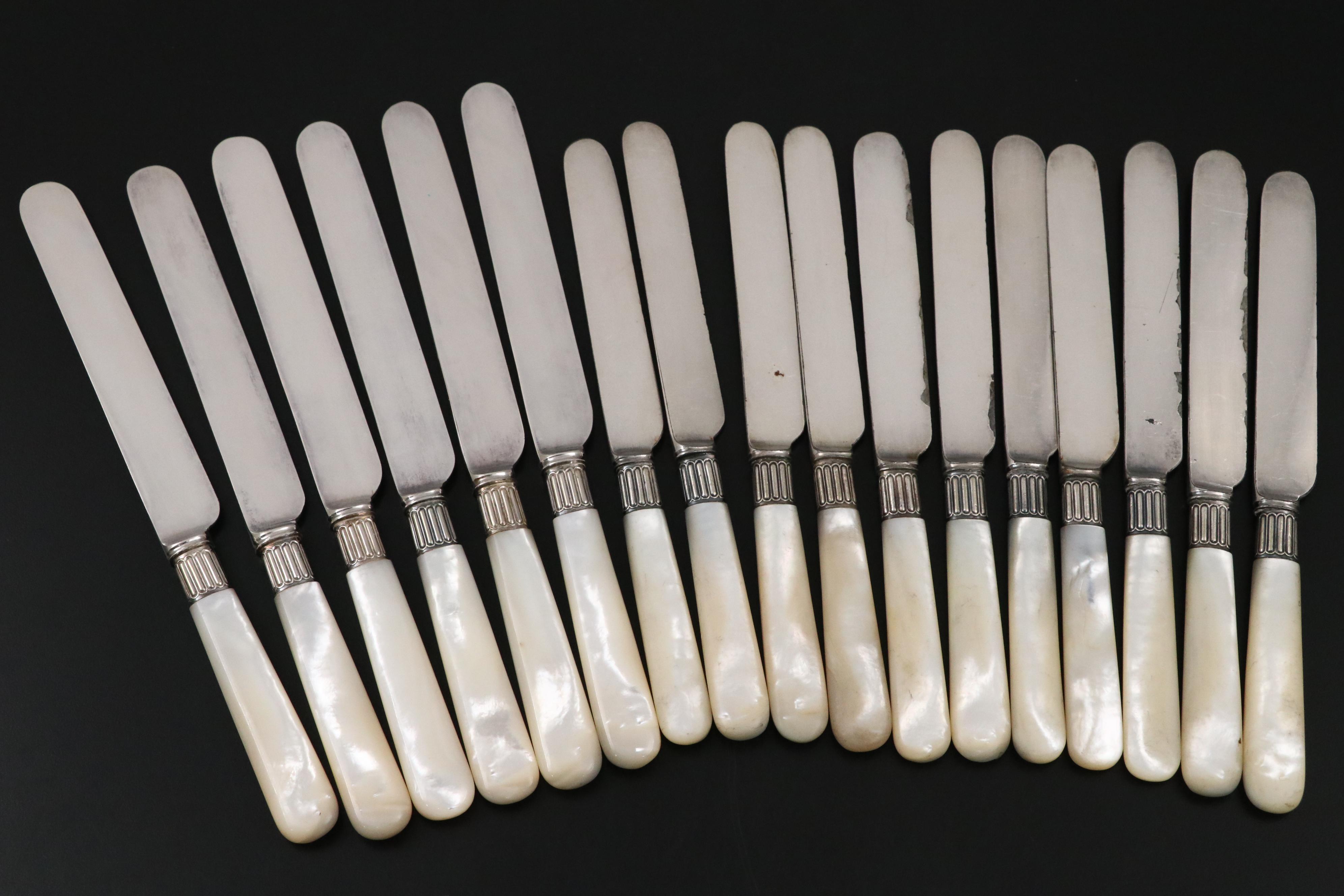 Victorian Style Mother-of-Pearl Handled Flatware, Late 19th/Early 20th Century