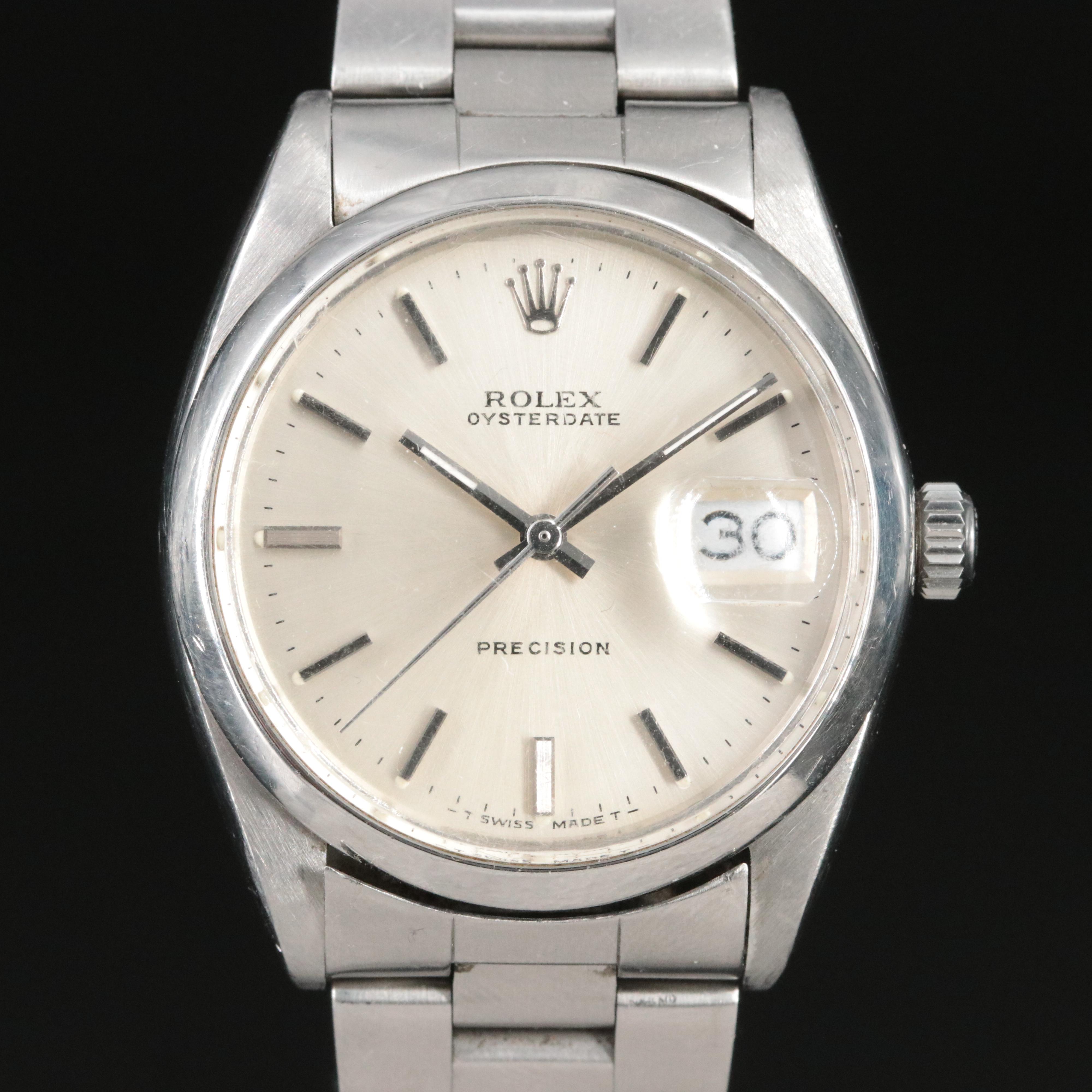 1965 Rolex Oysterdate Precision Stainless Steel Watch