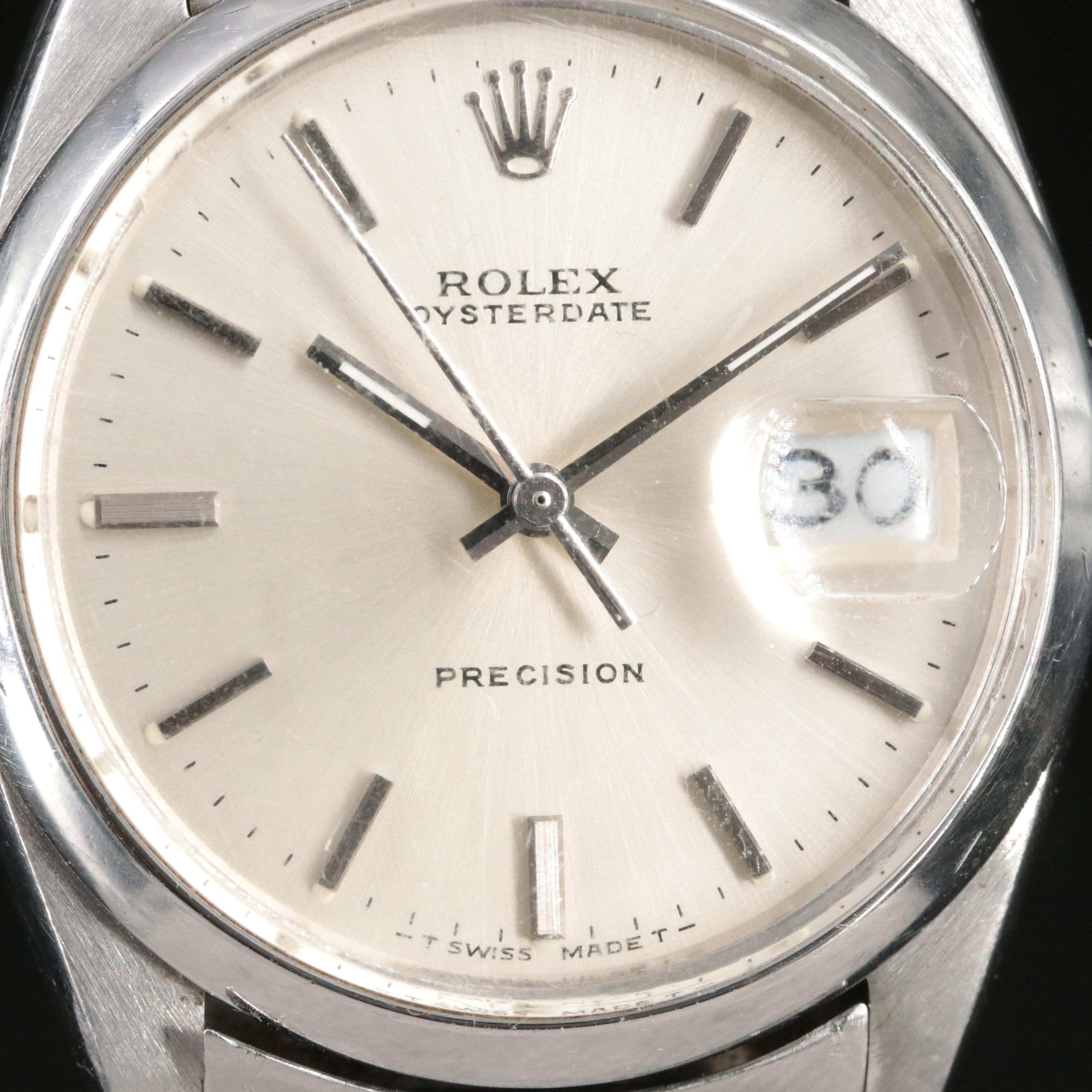 1965 Rolex Oysterdate Precision Stainless Steel Watch