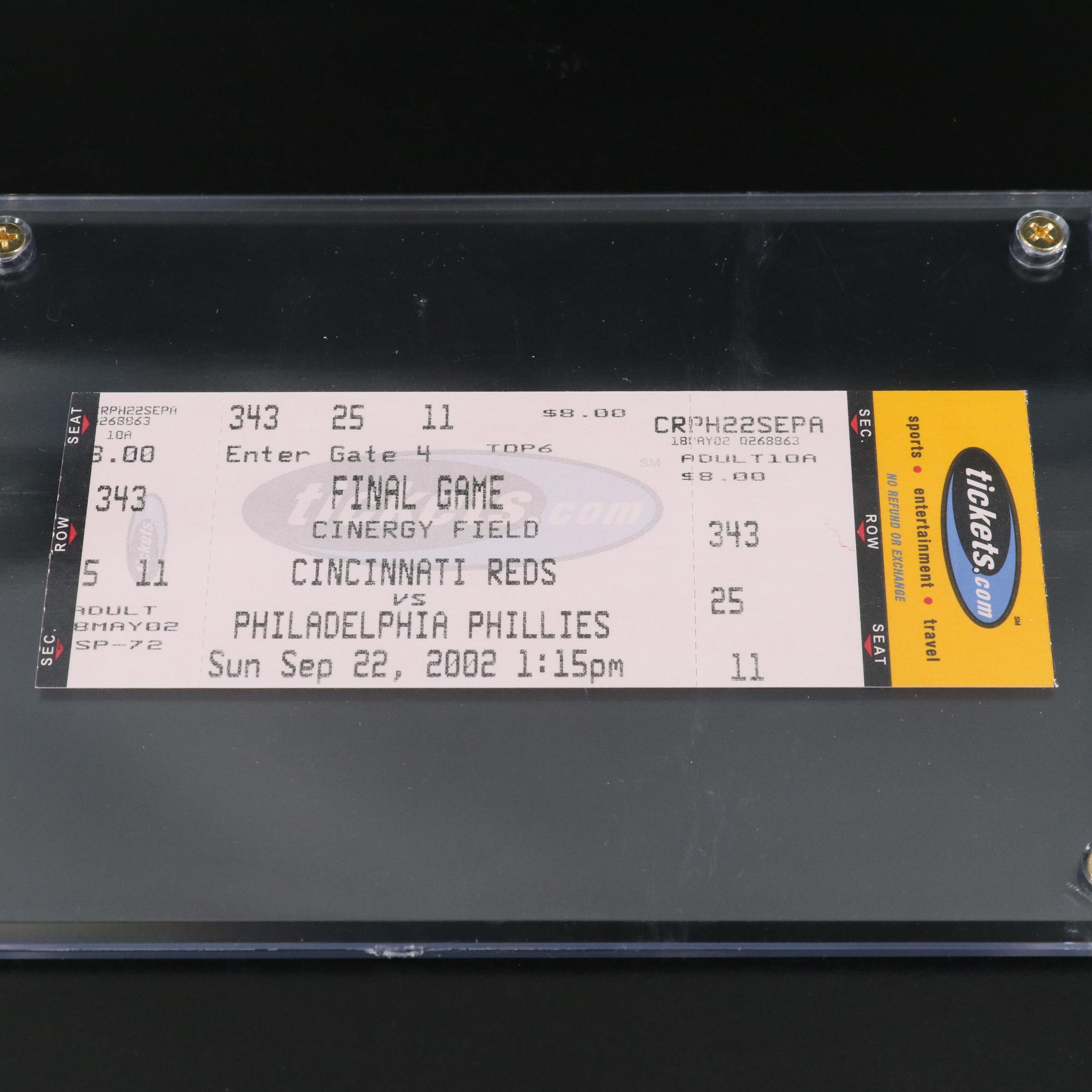 Cincinnati Reds Ticket Stubs Featuring 1988 All-Star Game and More, 1970s-2000s