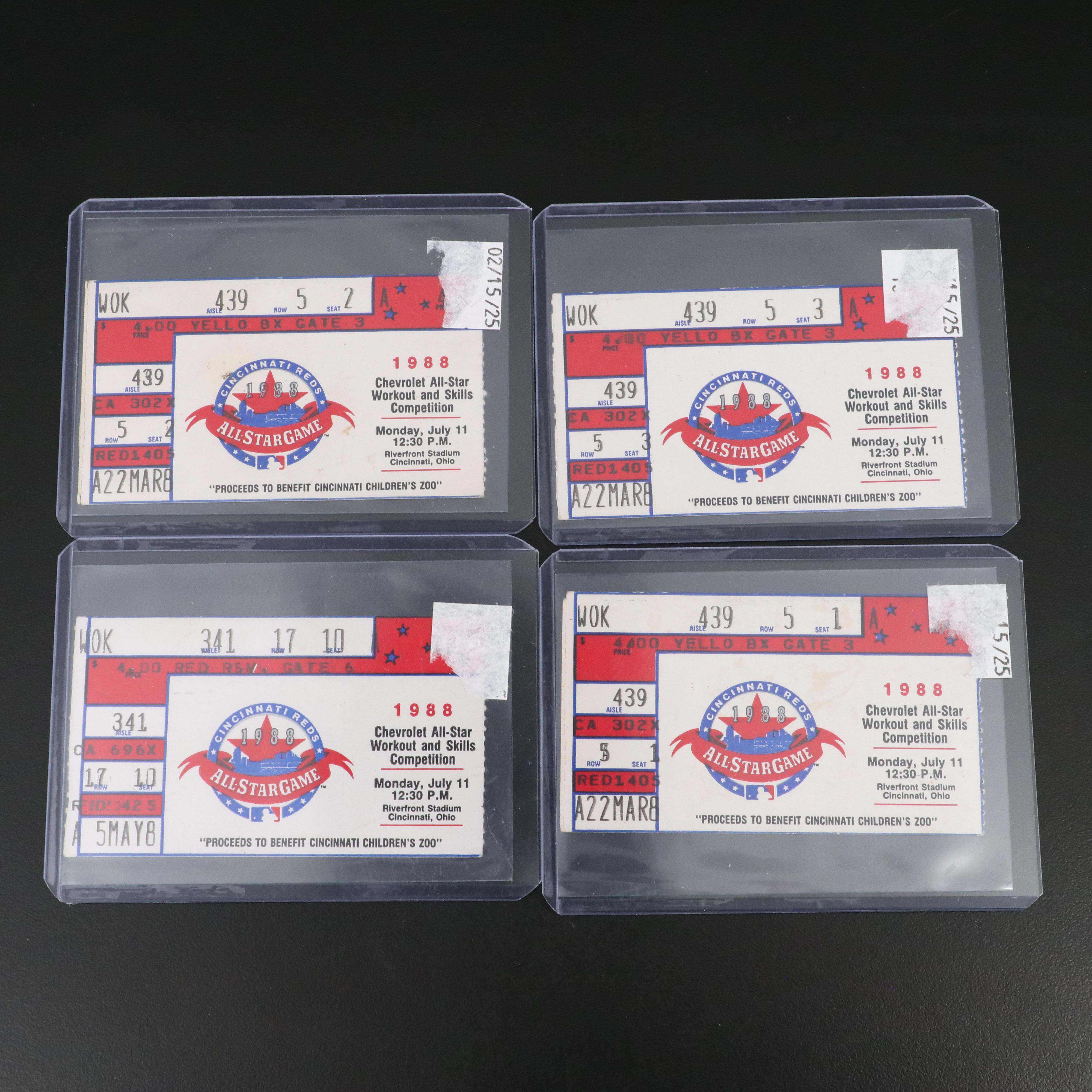 Cincinnati Reds Ticket Stubs Featuring 1988 All-Star Game and More, 1970s-2000s