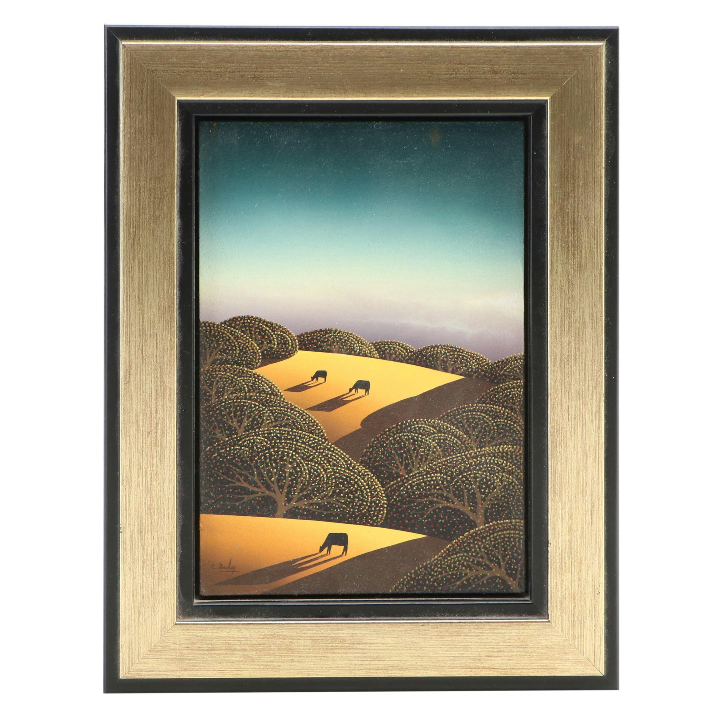 Clifford T. Bailey Abstract Landscape Oil Painting