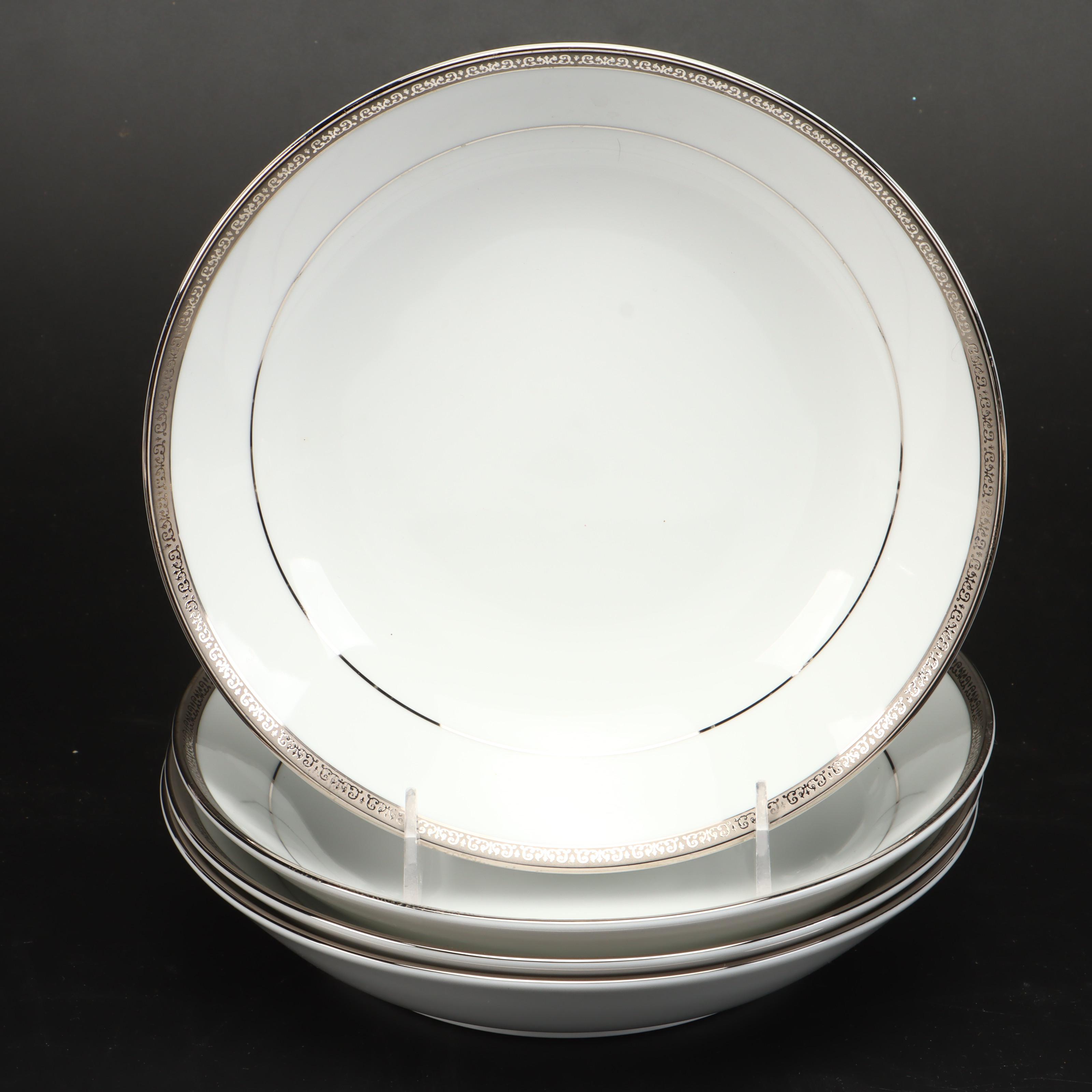 Charter Club Porcelain Bowls with Lenox "Holiday Platinum" Cups and Saucers