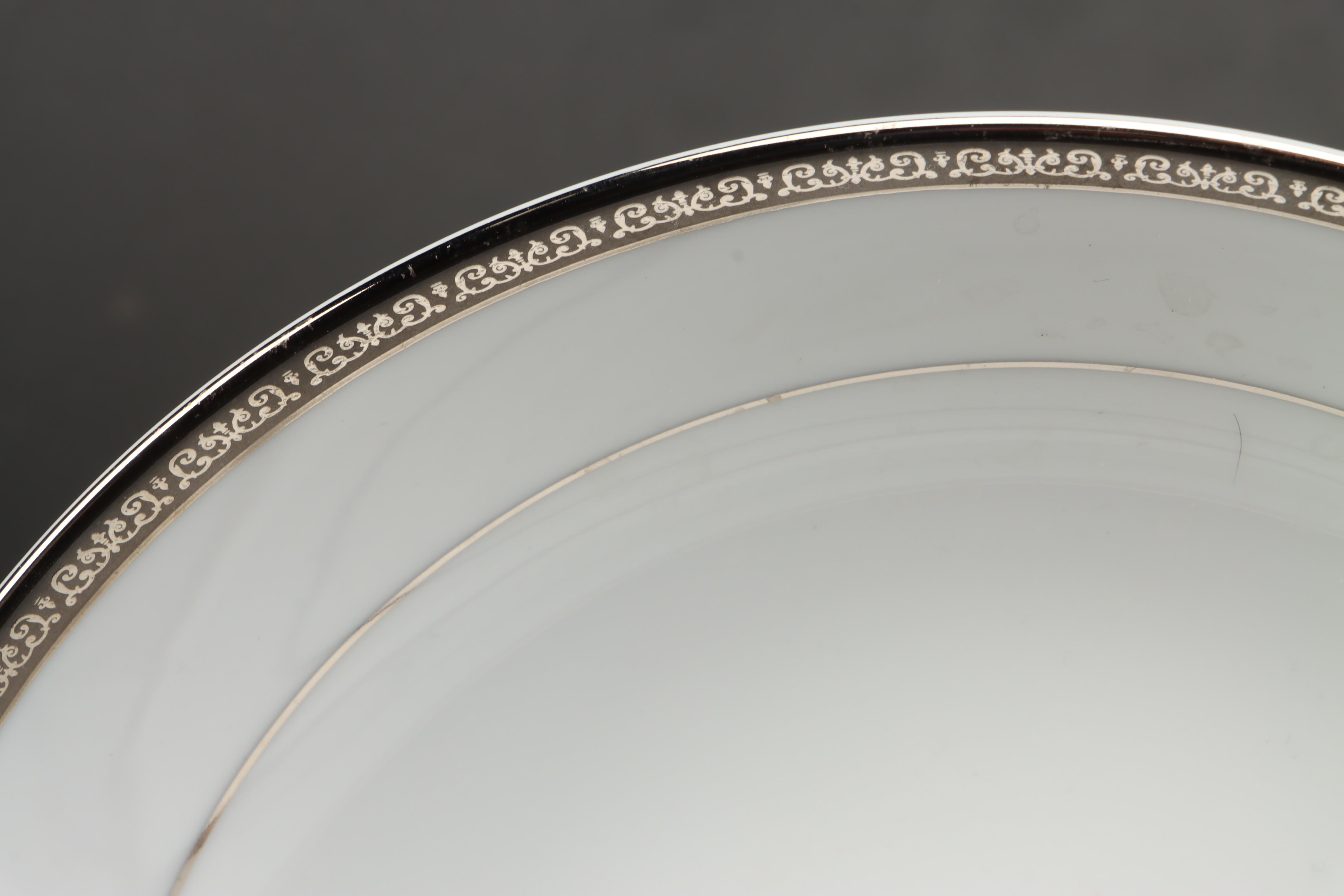 Charter Club Porcelain Bowls with Lenox "Holiday Platinum" Cups and Saucers