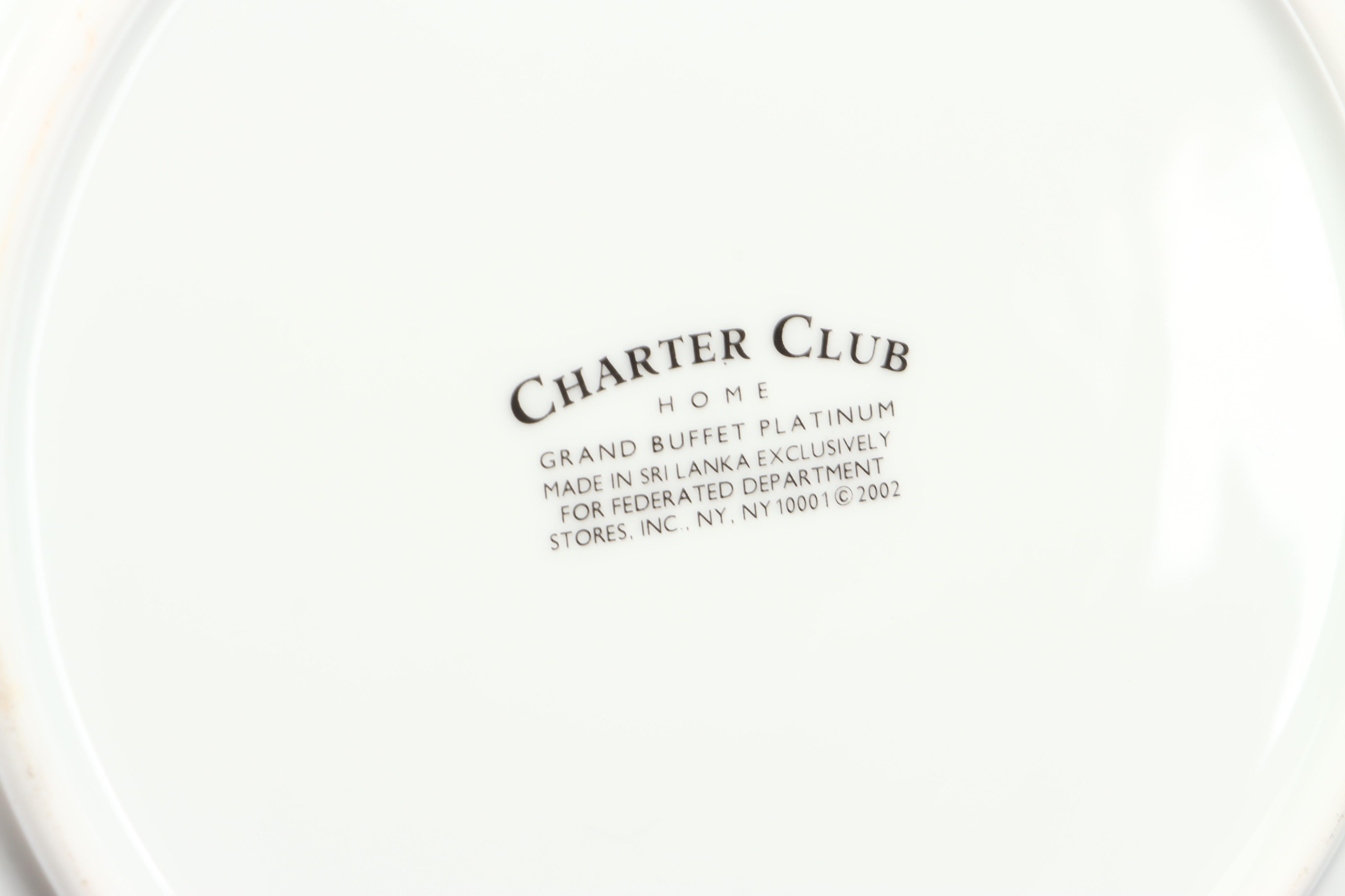 Charter Club Porcelain Bowls with Lenox "Holiday Platinum" Cups and Saucers