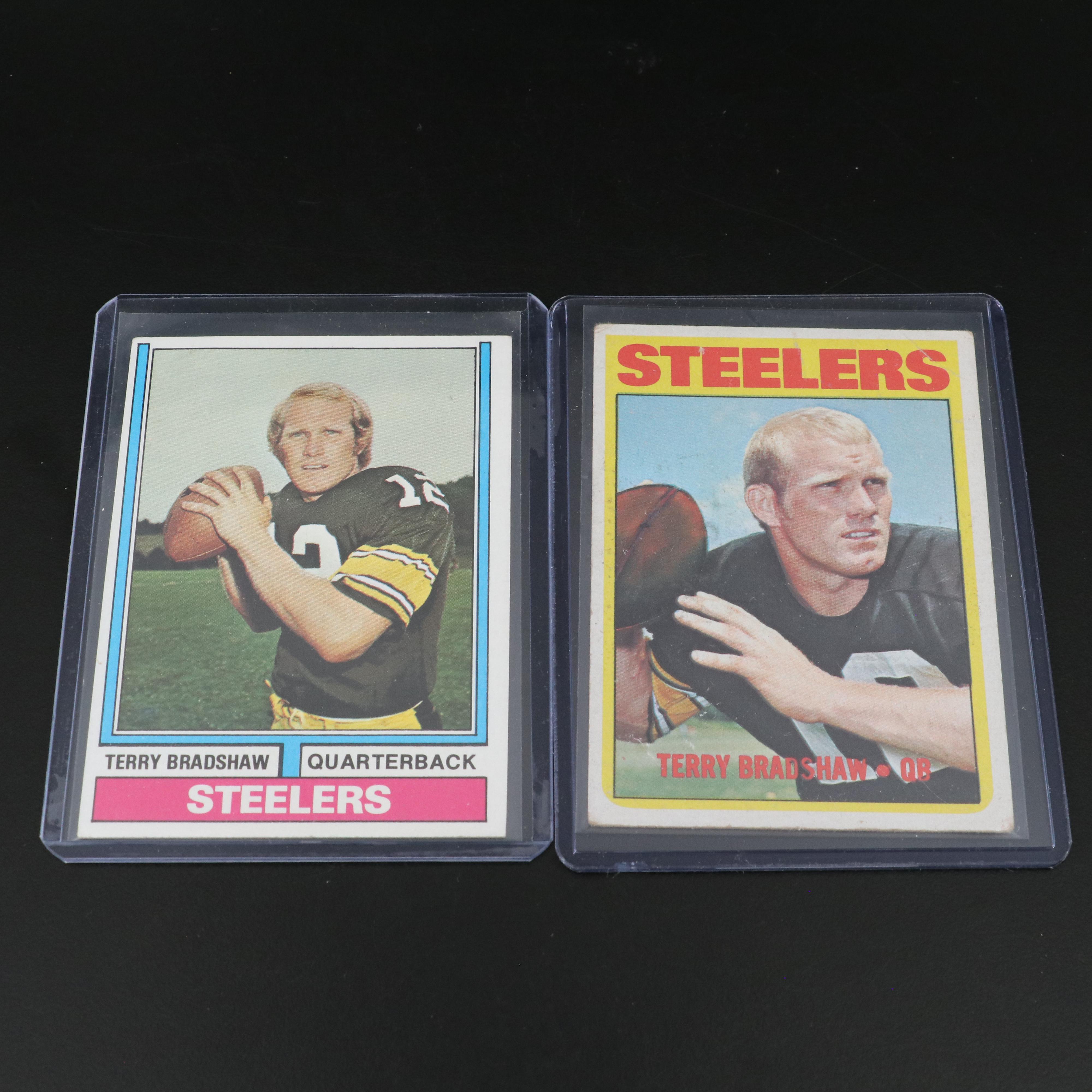 Topps Football Cards Featuring Terry Bradshaw, Joe Namath, and More, 1970s