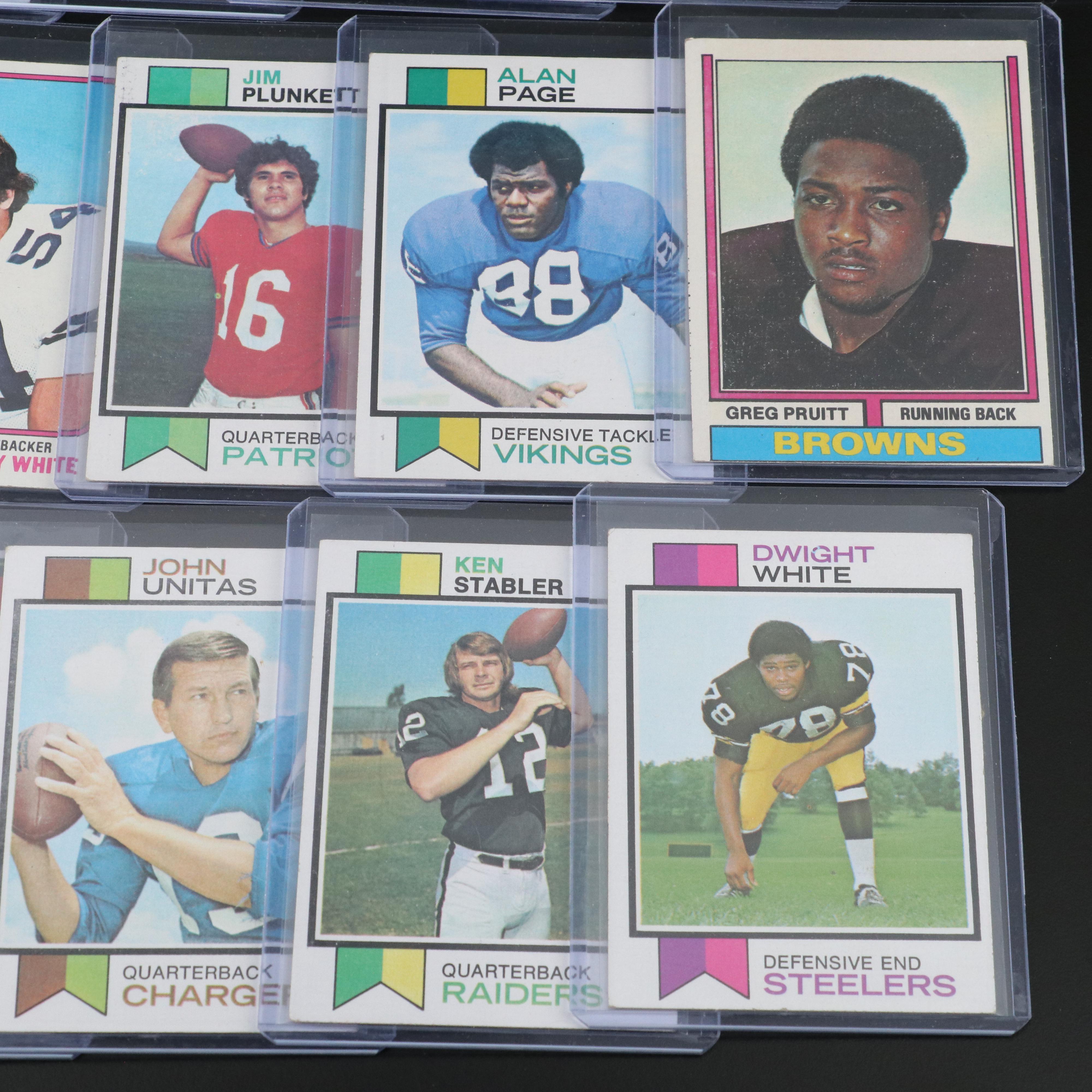 Topps Football Cards Featuring Terry Bradshaw, Joe Namath, and More, 1970s