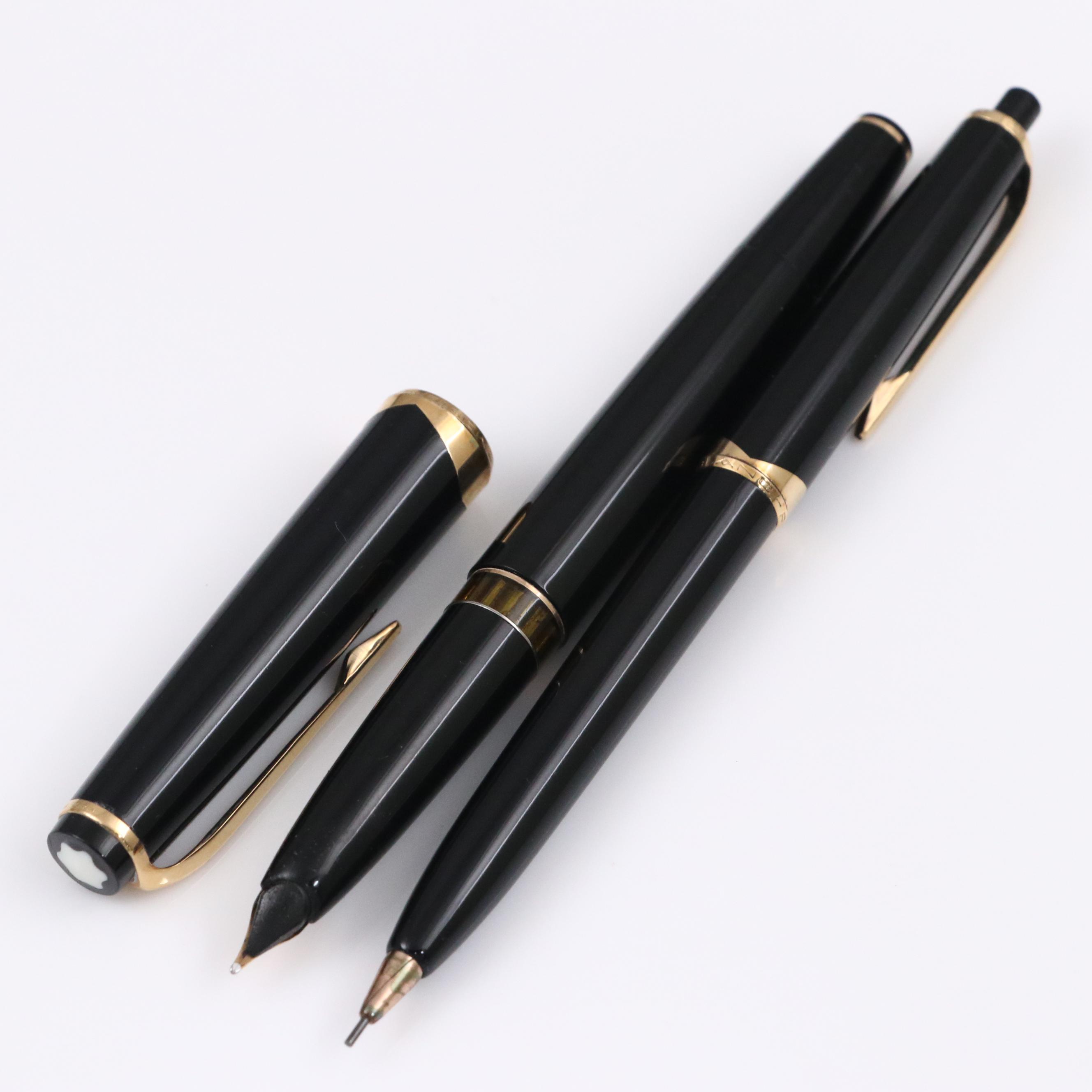 Montblanc Meisterstuck No.14 Black Resin Fountain Pen and PIX Mechanical Pencil