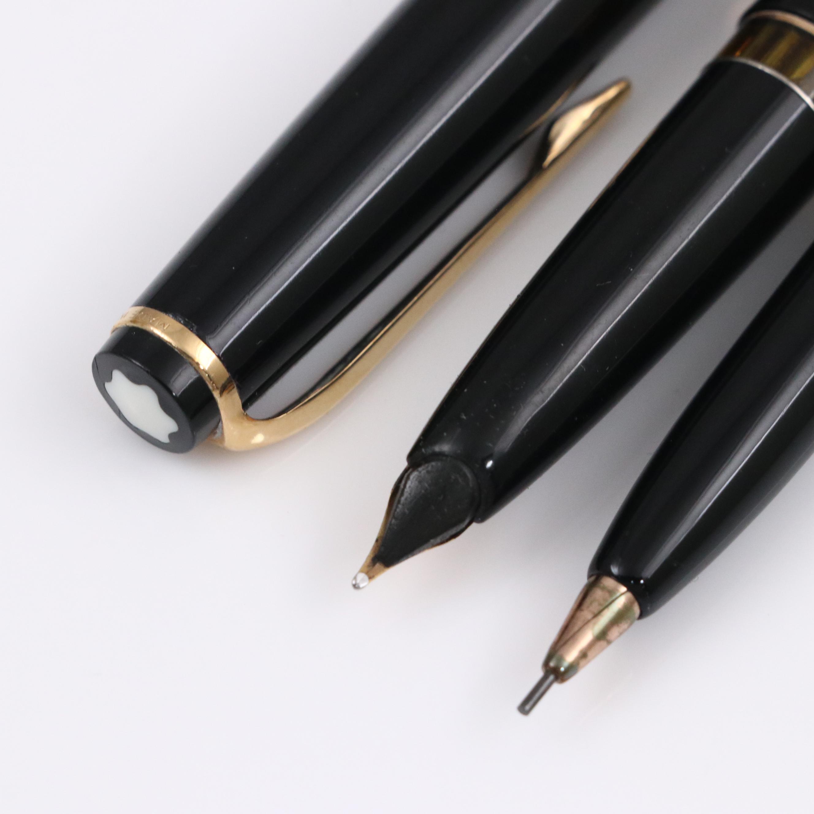Montblanc Meisterstuck No.14 Black Resin Fountain Pen and PIX Mechanical Pencil