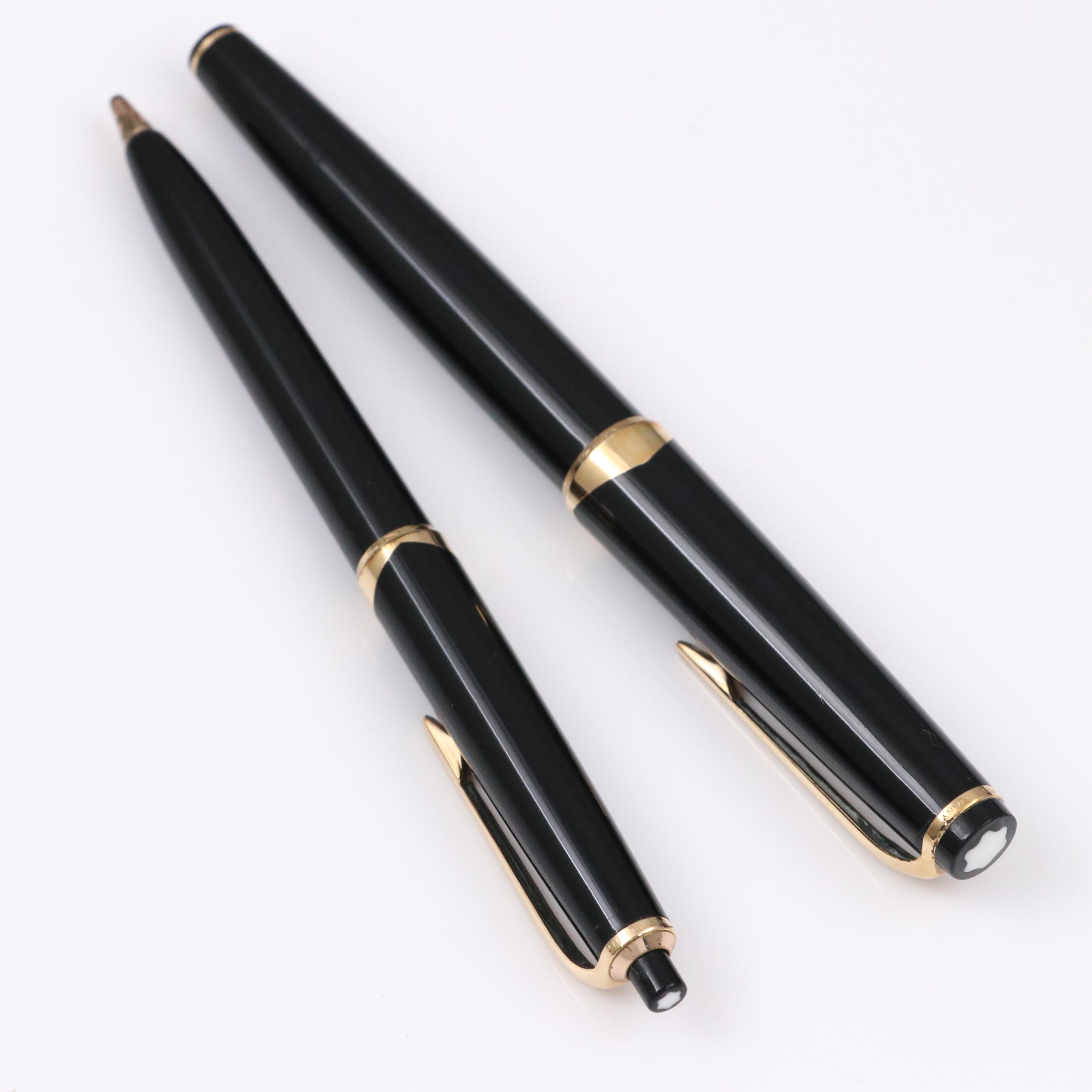 Montblanc Meisterstuck No.14 Black Resin Fountain Pen and PIX Mechanical Pencil