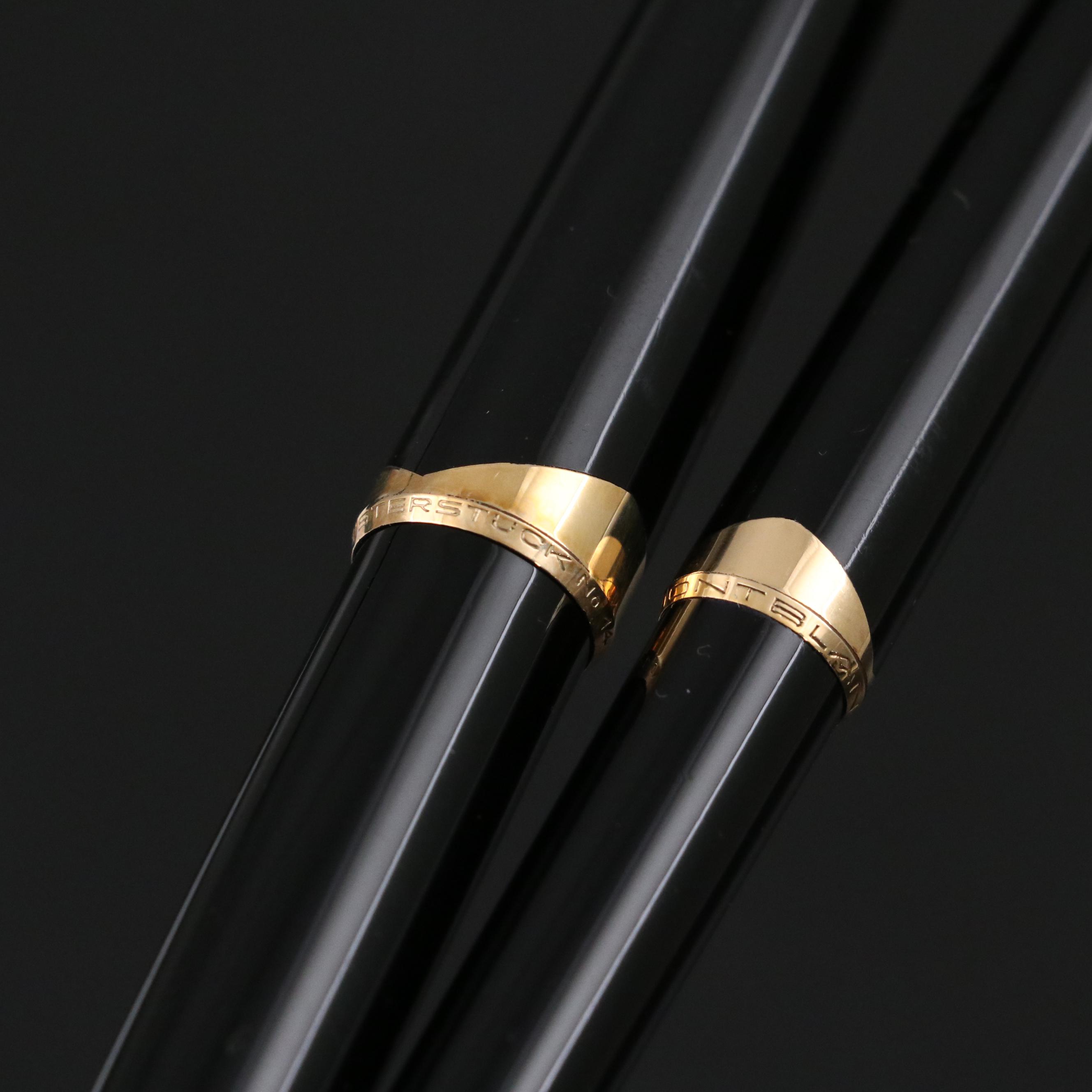 Montblanc Meisterstuck No.14 Black Resin Fountain Pen and PIX Mechanical Pencil