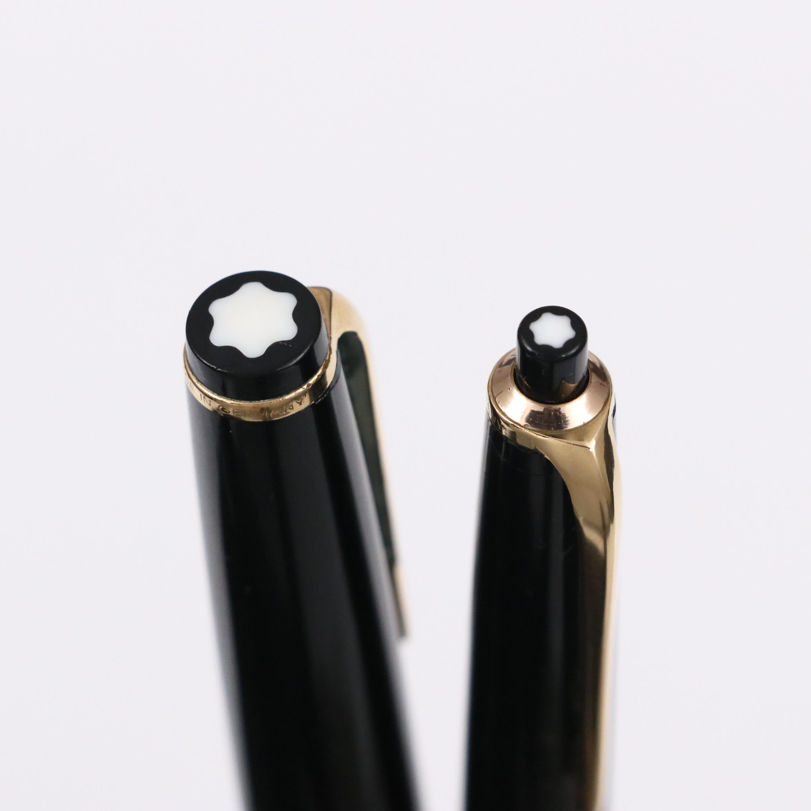 Montblanc Meisterstuck No.14 Black Resin Fountain Pen and PIX Mechanical Pencil