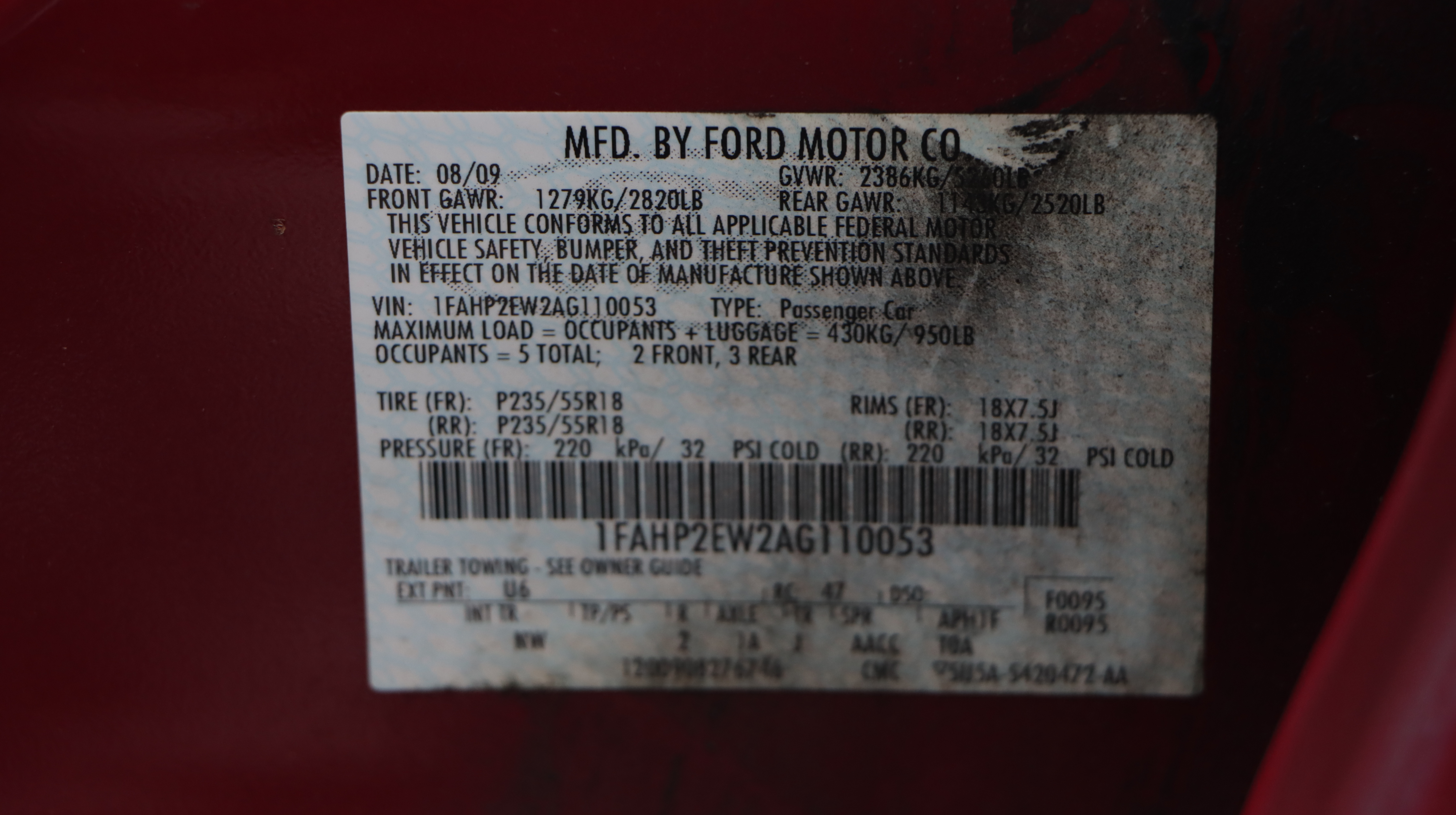 2010 Ford Taurus SEL Sedan