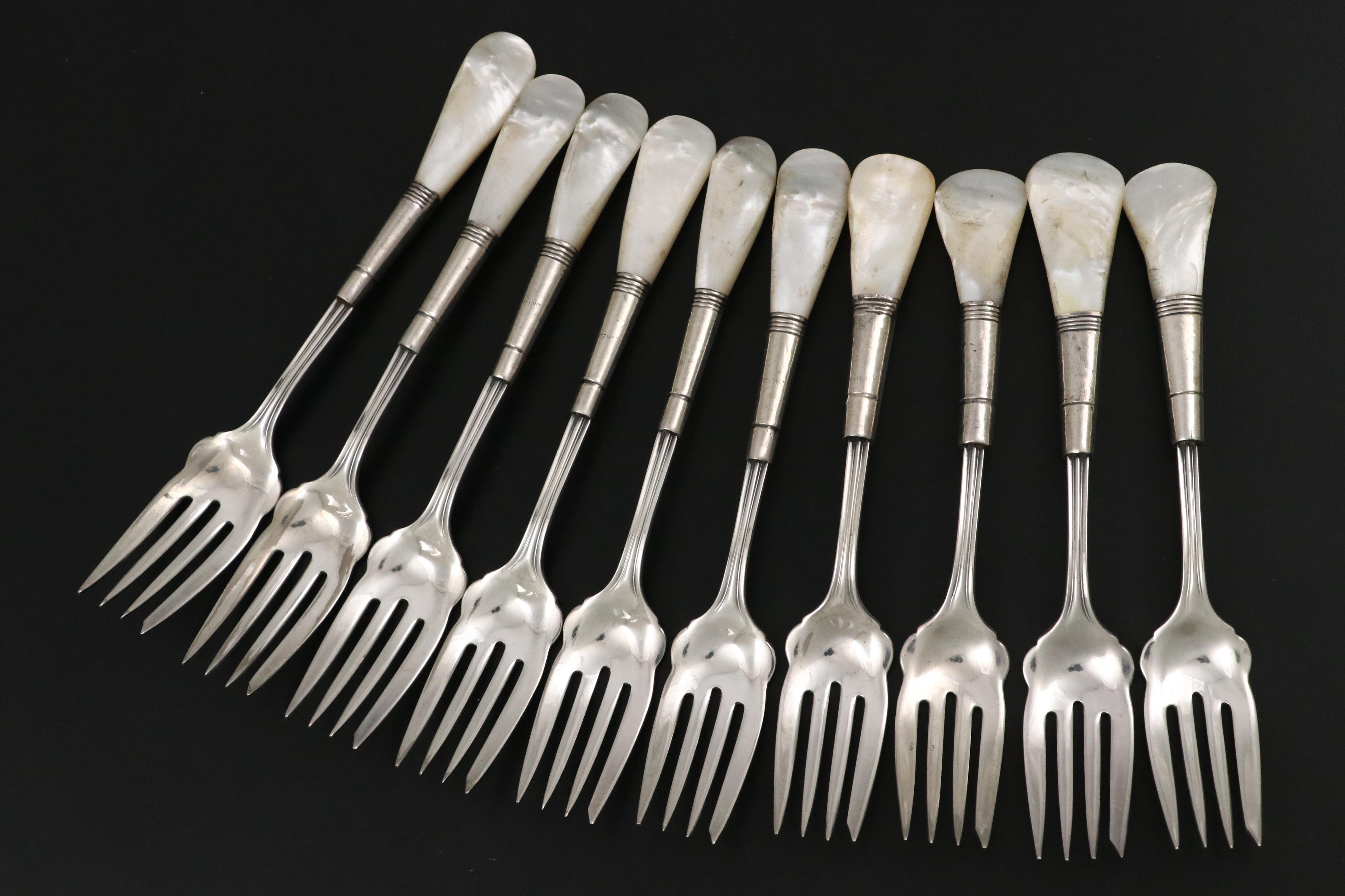 Victorian and Other Mother-of-Pearl Handled Forks, Late 19th/Early 20th Century