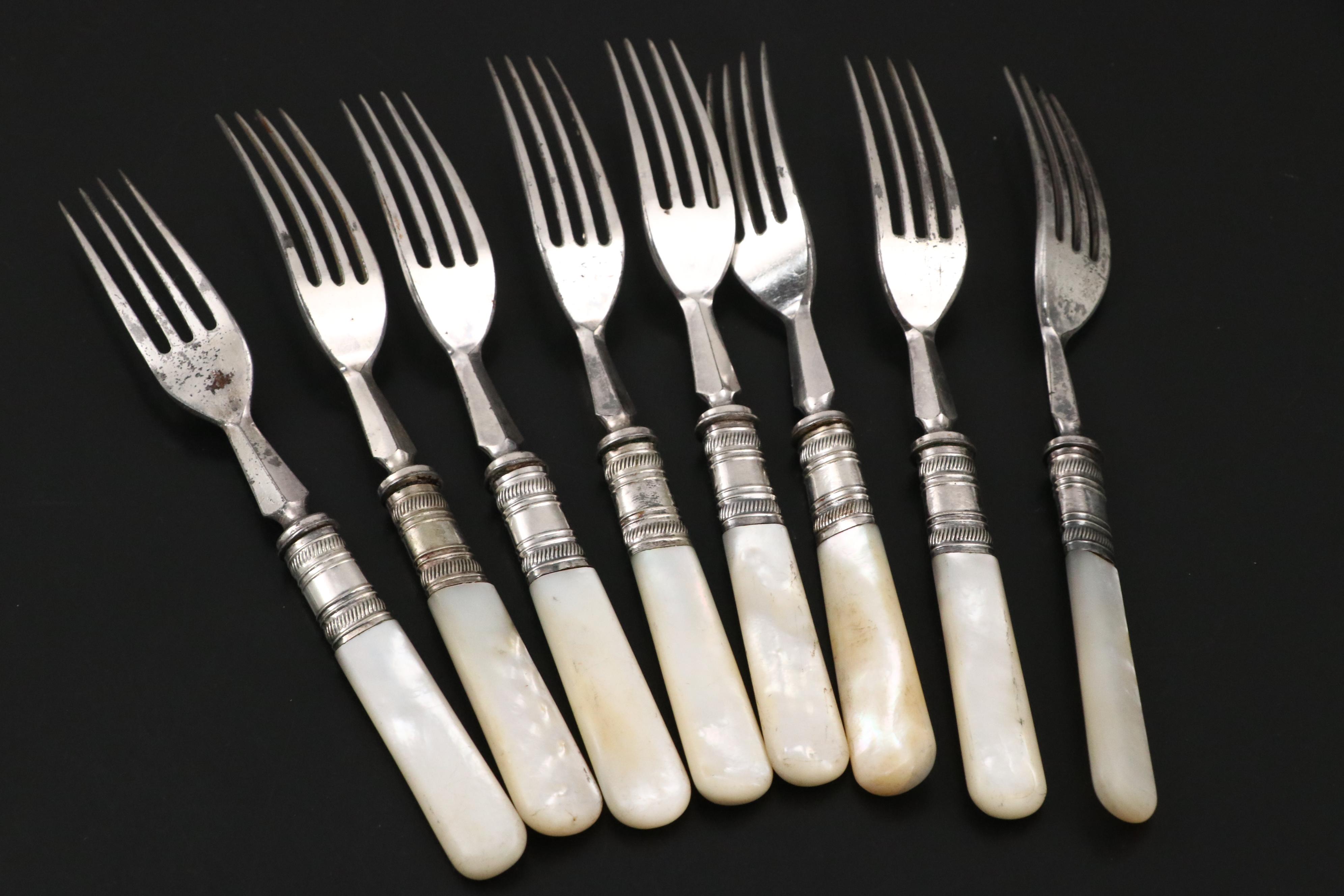 Victorian and Other Mother-of-Pearl Handled Forks, Late 19th/Early 20th Century