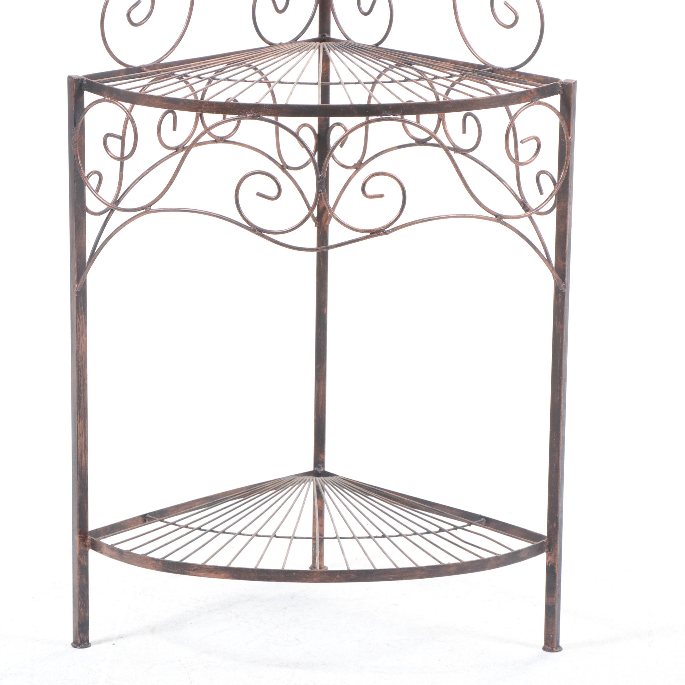 Scrolled Metal Corner Shelf