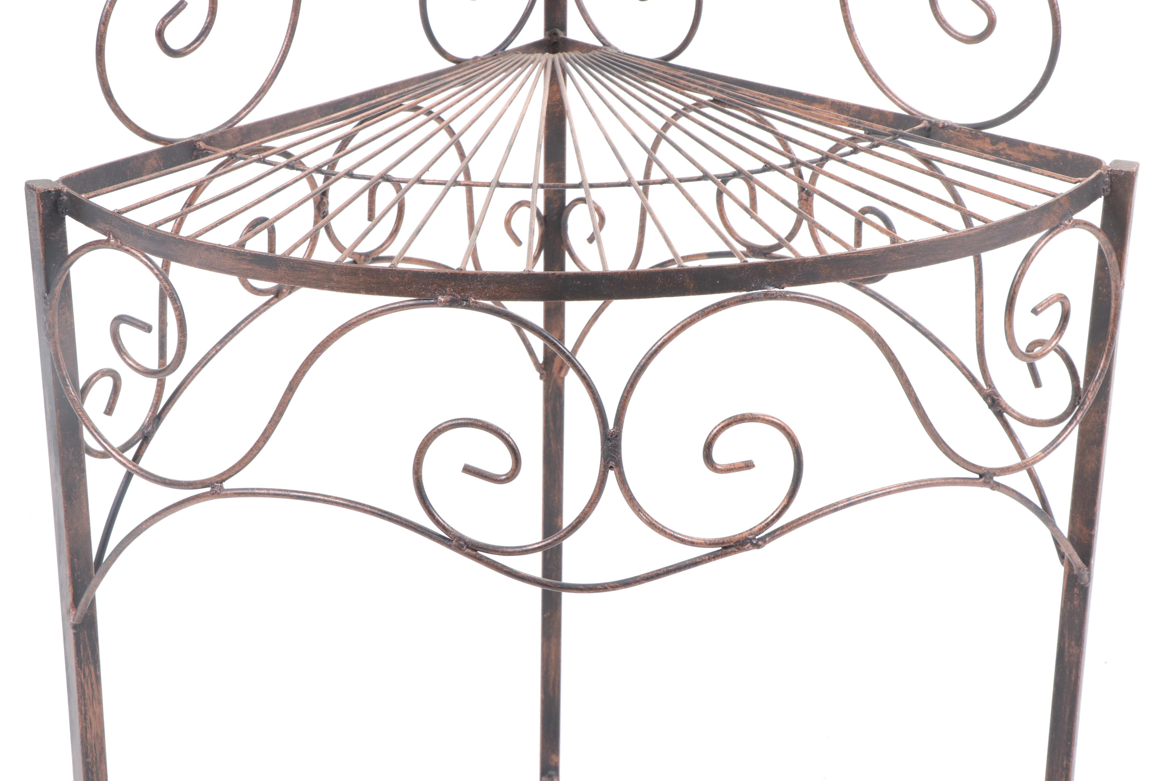 Scrolled Metal Corner Shelf