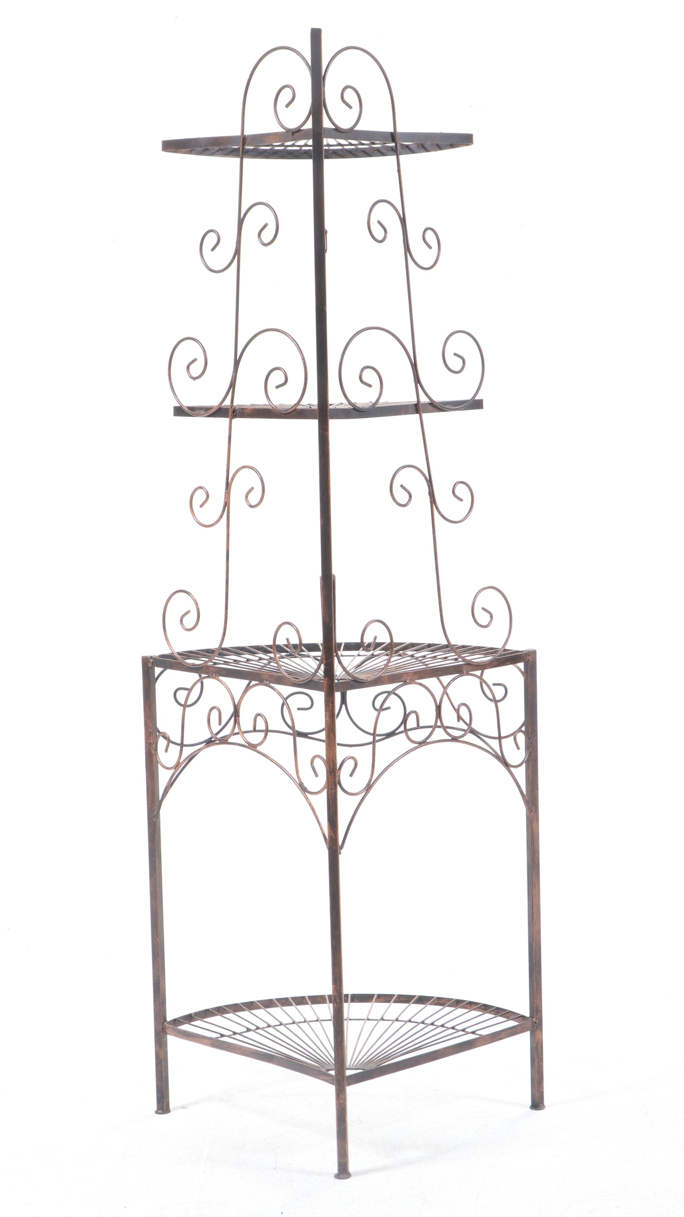 Scrolled Metal Corner Shelf
