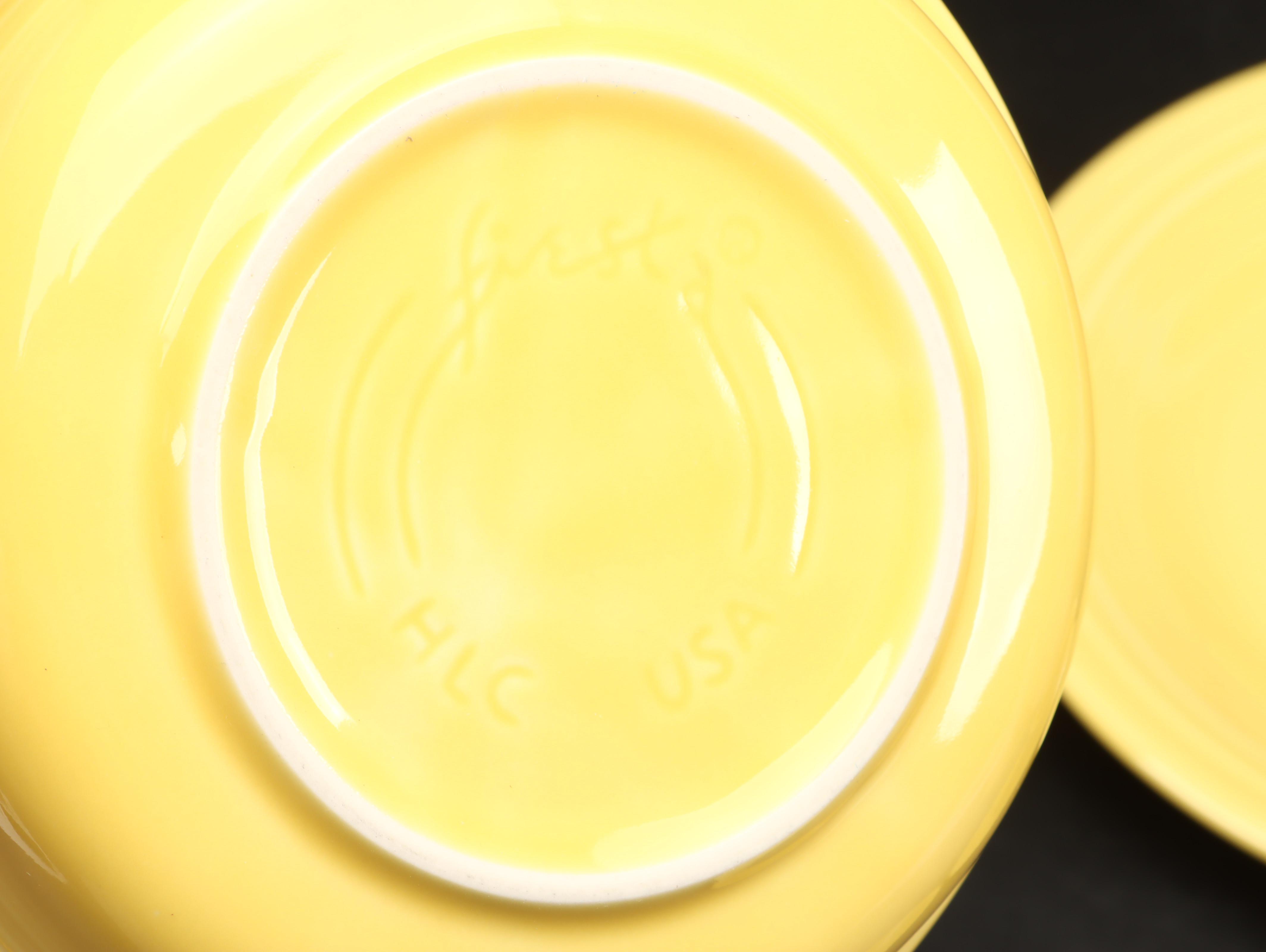 Homer Laughlin China Co. Sunflower Yellow and Lapis "Fiesta" Place Settings