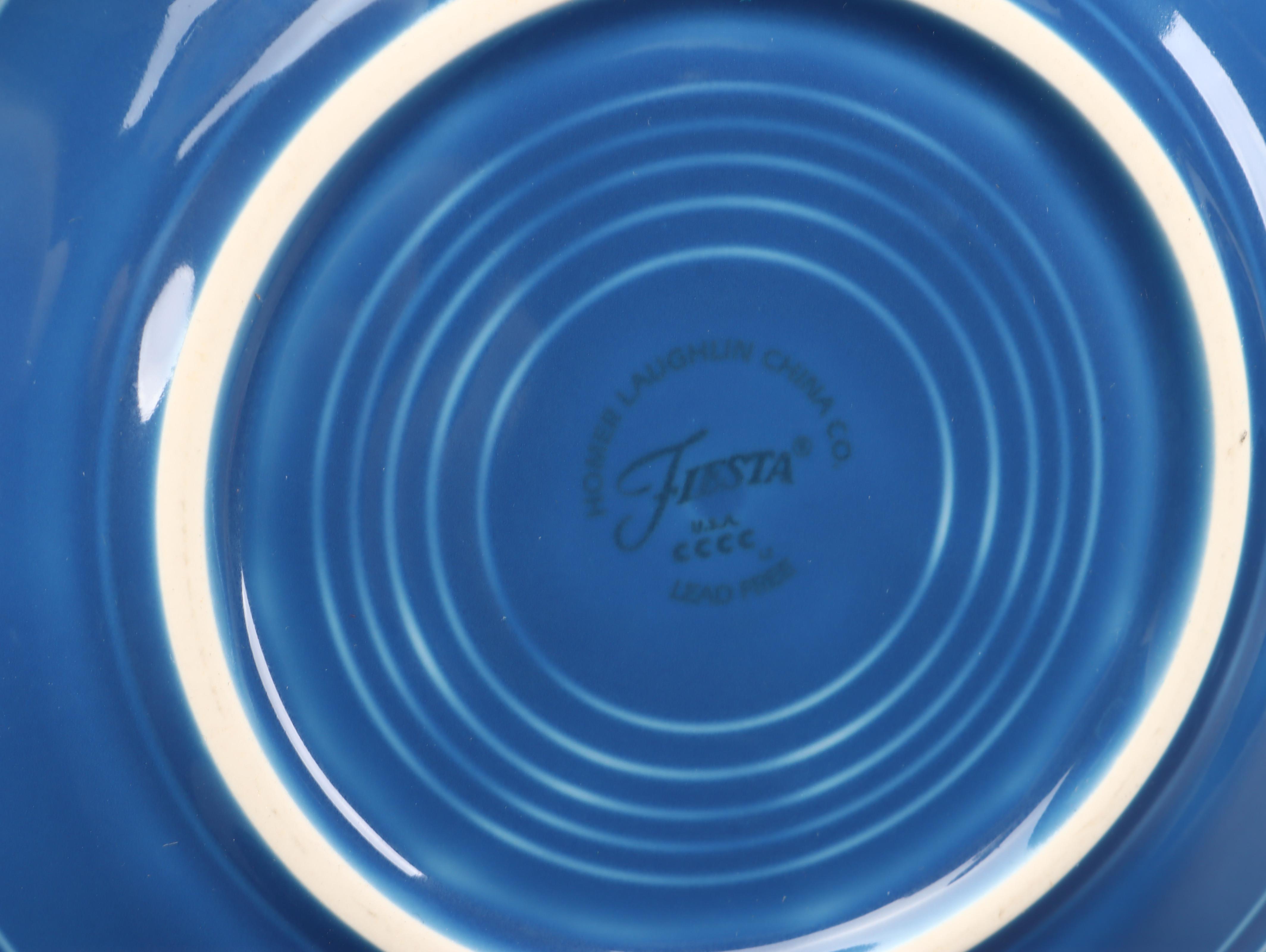 Homer Laughlin China Co. Sunflower Yellow and Lapis "Fiesta" Place Settings