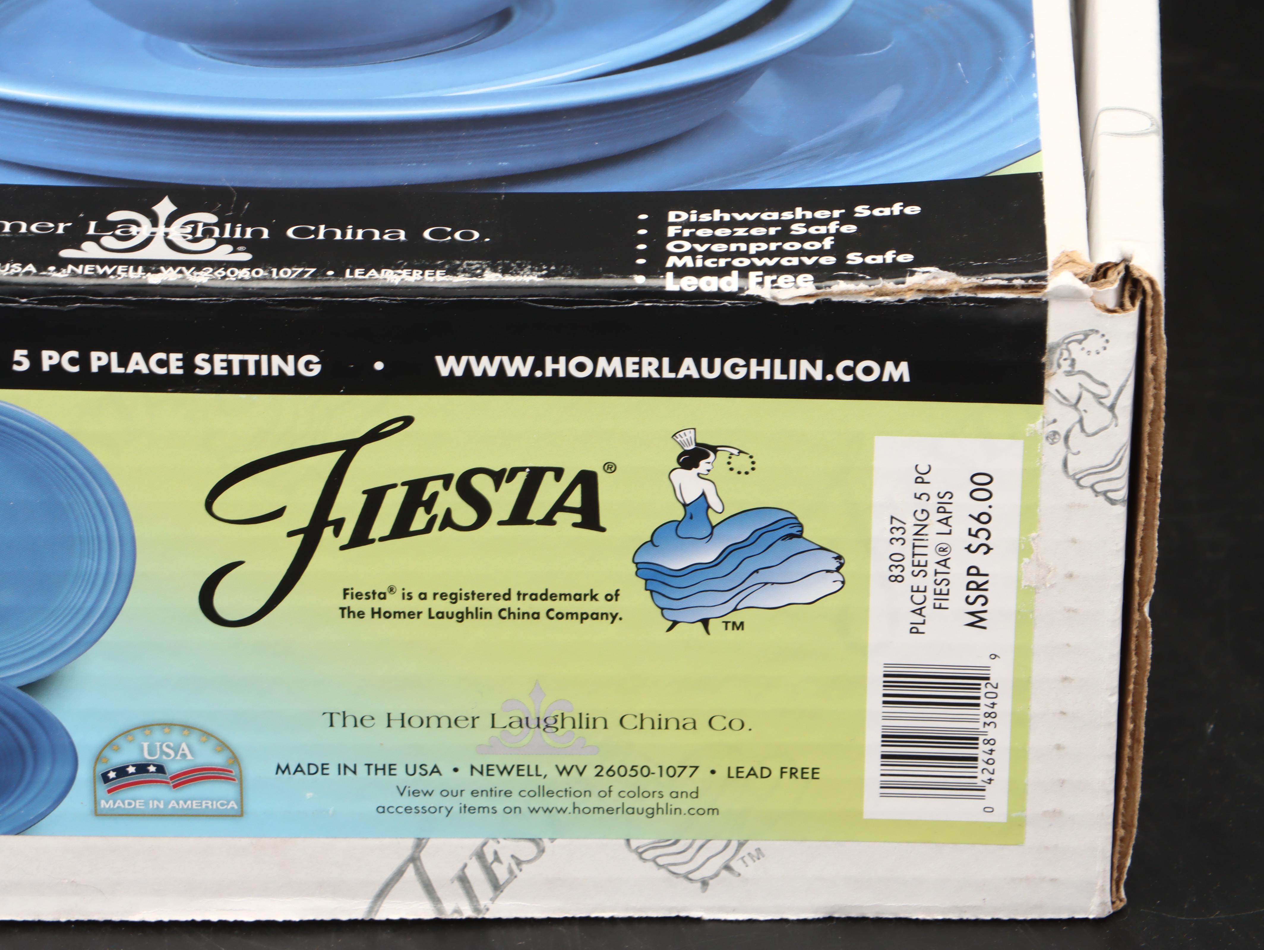 Homer Laughlin China Co. Sunflower Yellow and Lapis "Fiesta" Place Settings