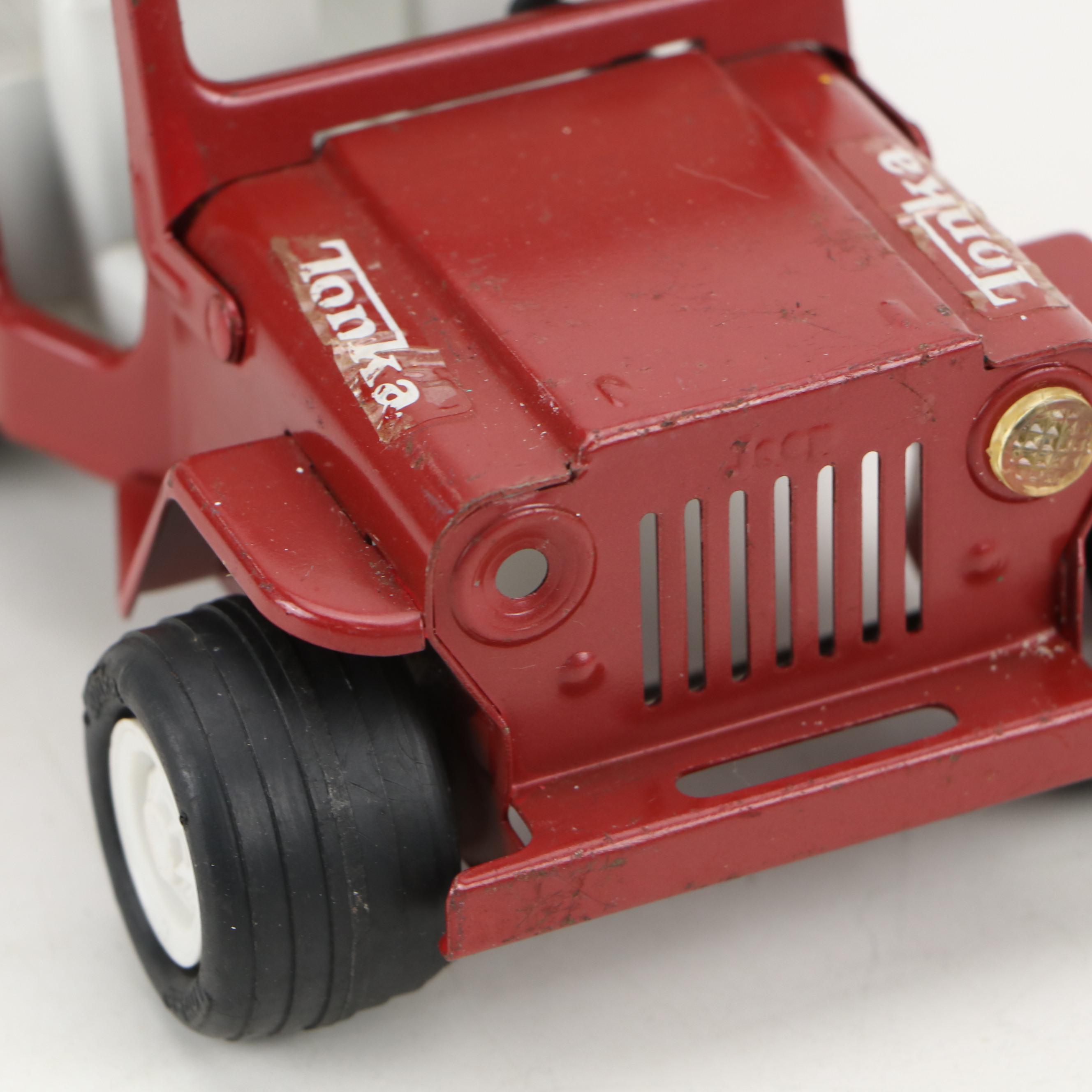Tonka Tin Litho Trucks, Jeep, Fire Chief's Jeep and More