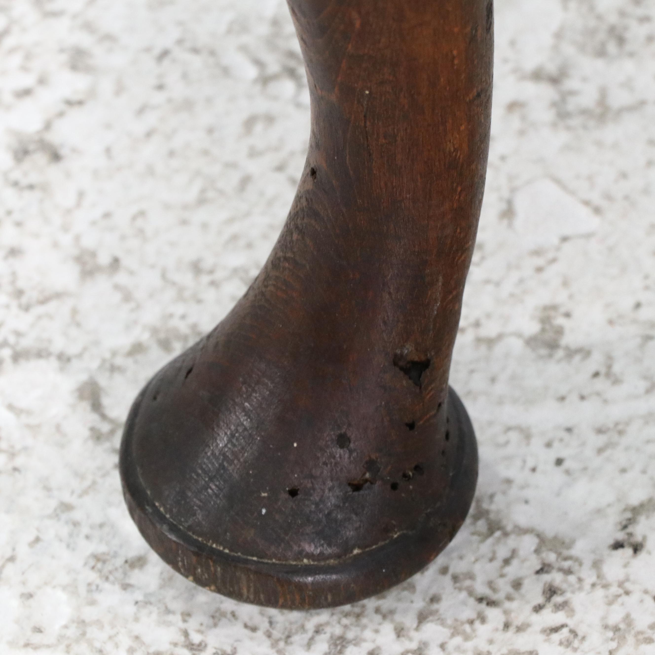 Pair of Cowhide Upholstered Carved Wood Footstools