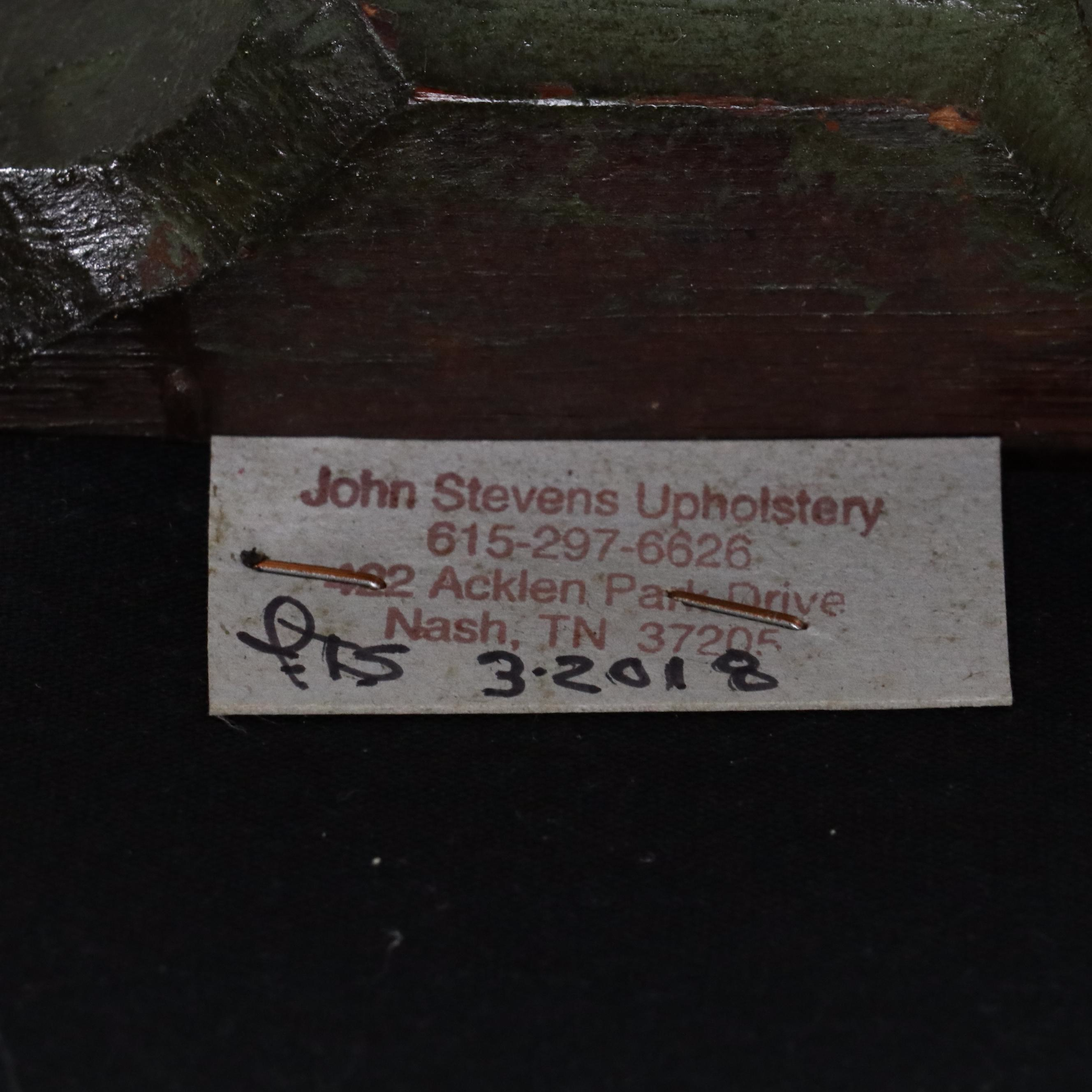 Pair of Cowhide Upholstered Carved Wood Footstools