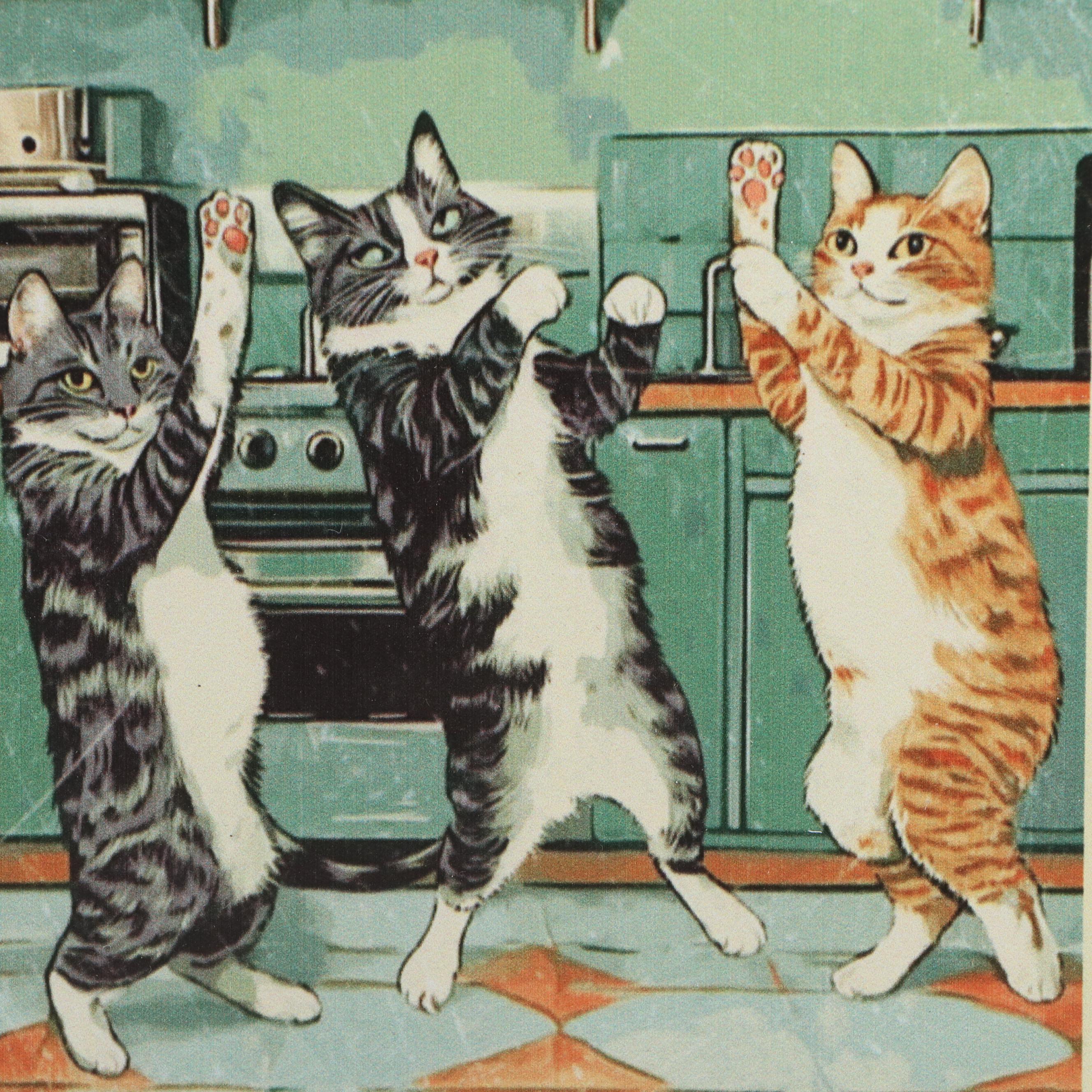Giclée of Cheeky Cats "In This Kitchen We Dance"