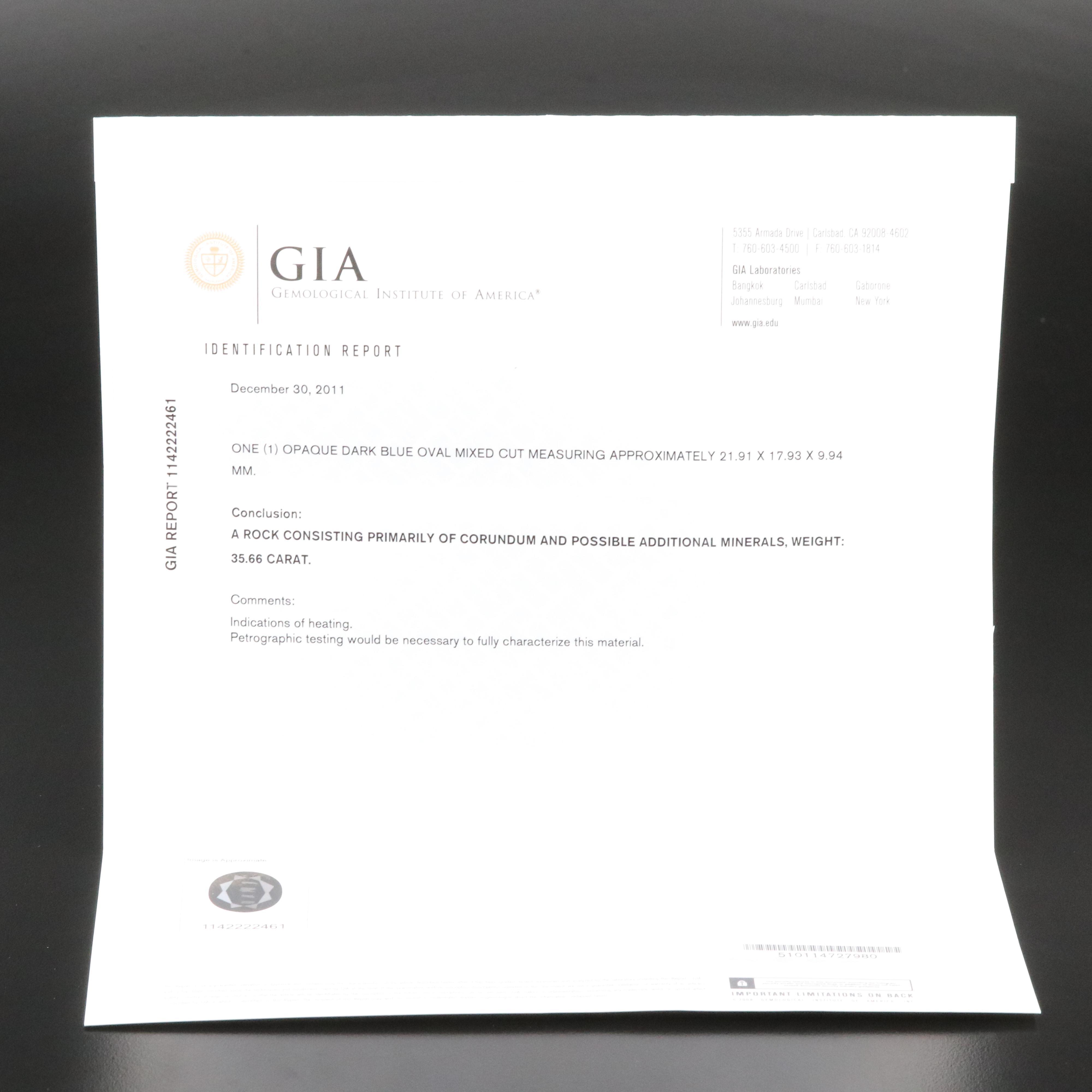 Loose Corundum in Matrix with GIA Report