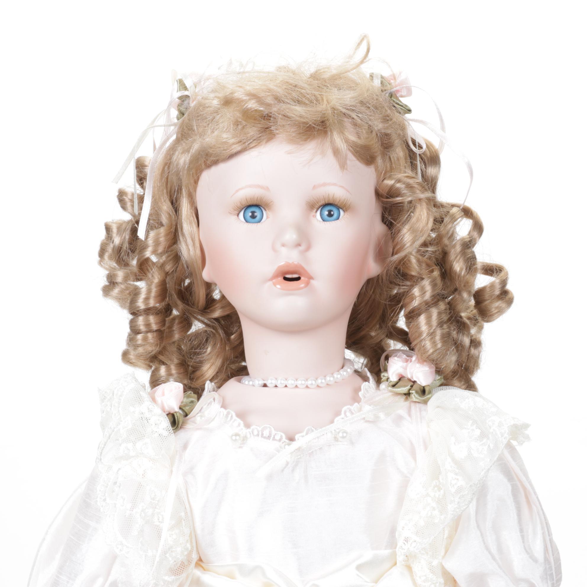 The Leonardo Collection "Sabrina" Porcelain Doll with Stand