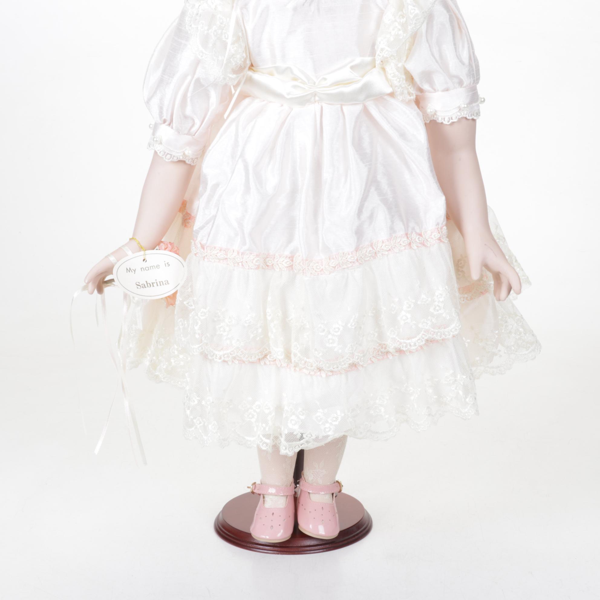 The Leonardo Collection "Sabrina" Porcelain Doll with Stand