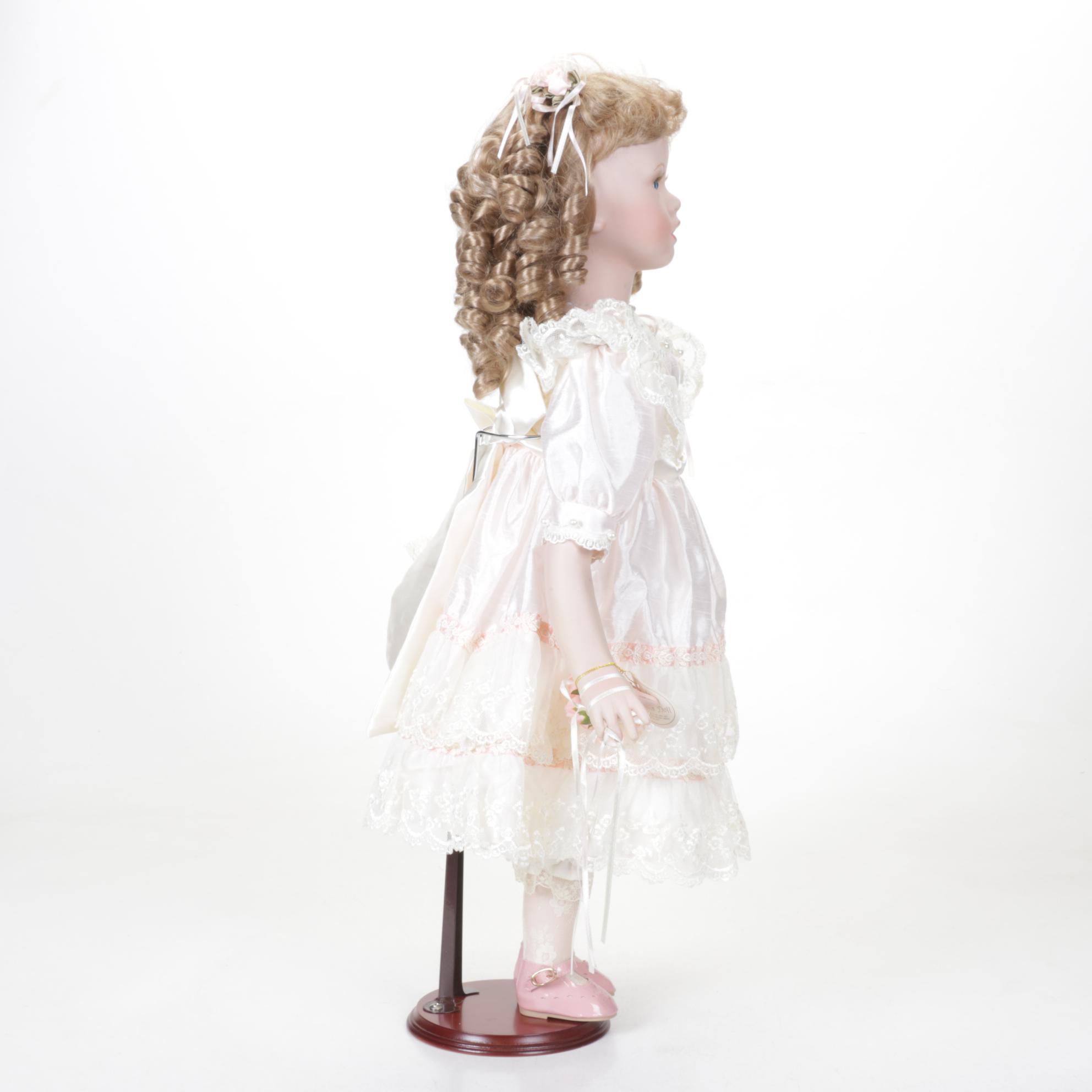 The Leonardo Collection "Sabrina" Porcelain Doll with Stand